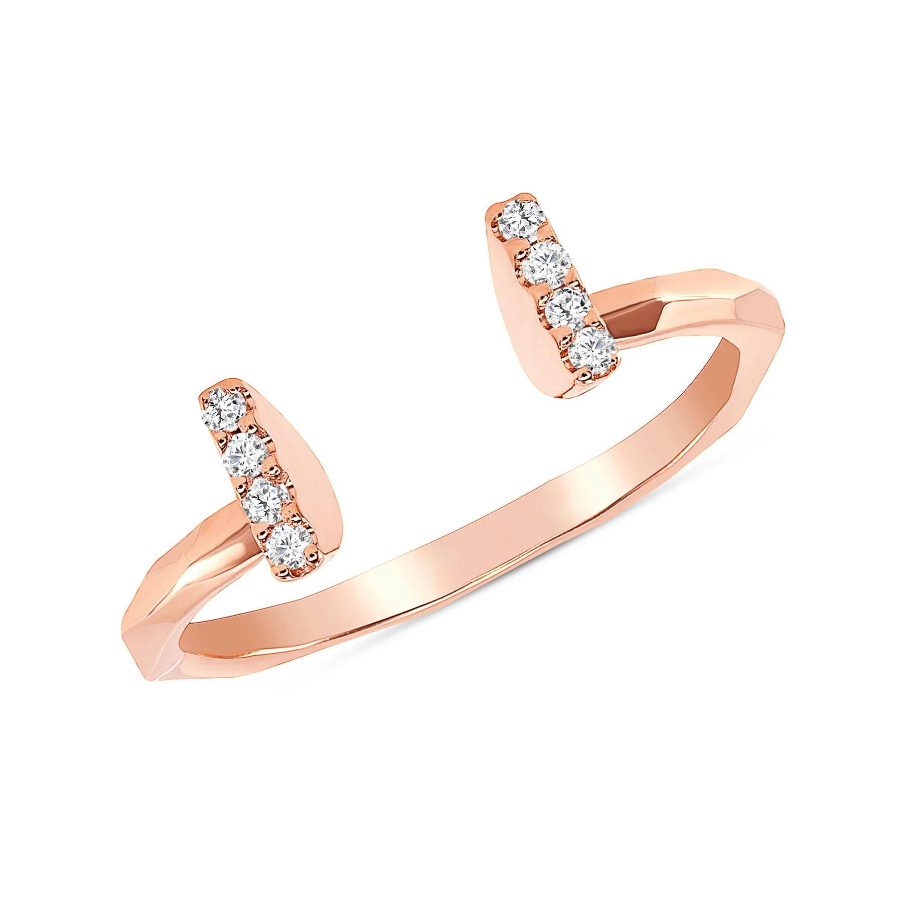 in vendita:  Anello con diamante Split Bar in oro 14K a Baguette Aperta 4