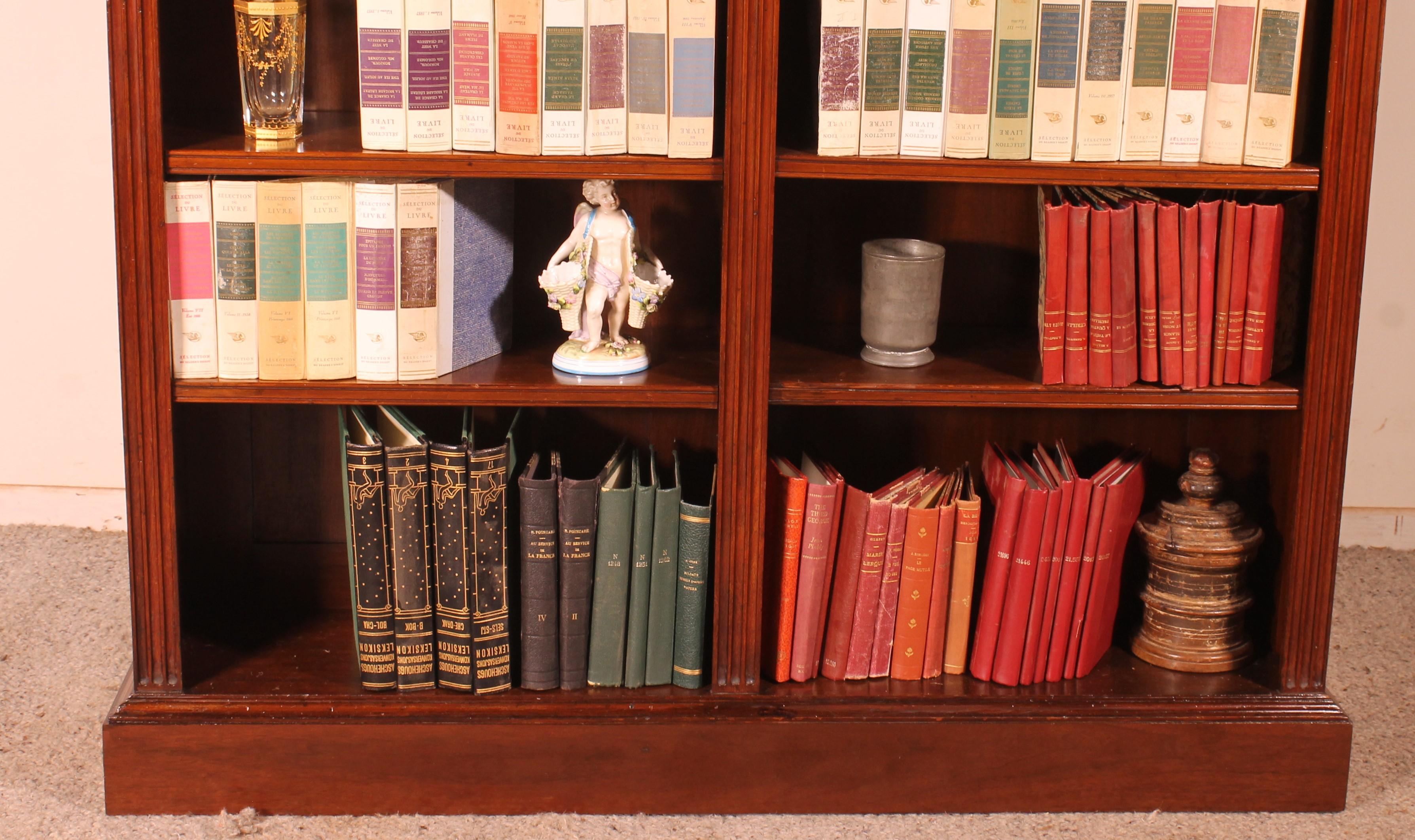 Late Victorian Open Bookcase In Mahogany 19 ° Century-england For Sale