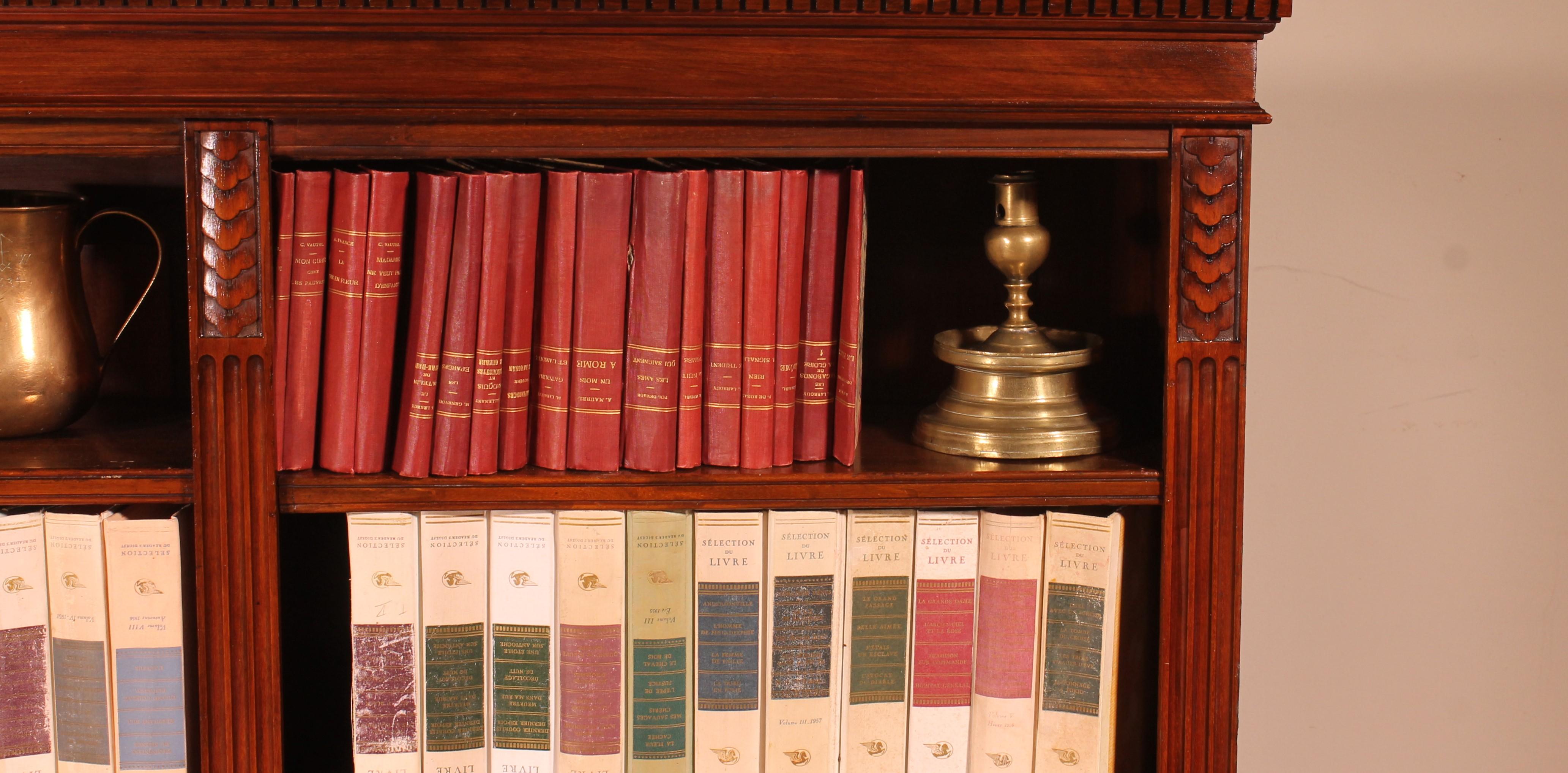 British Open Bookcase In Mahogany 19 ° Century-england For Sale