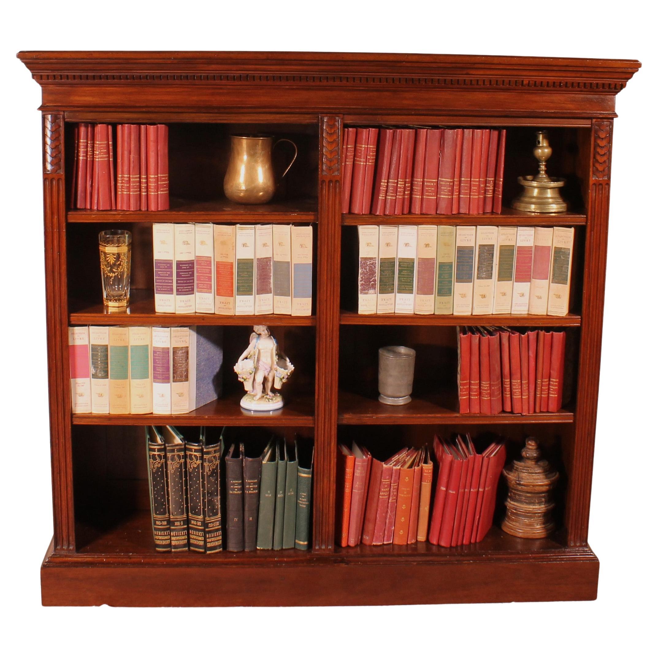 Offenes Bücherregal in Mahagoni 19 ° Jahrhundert-England