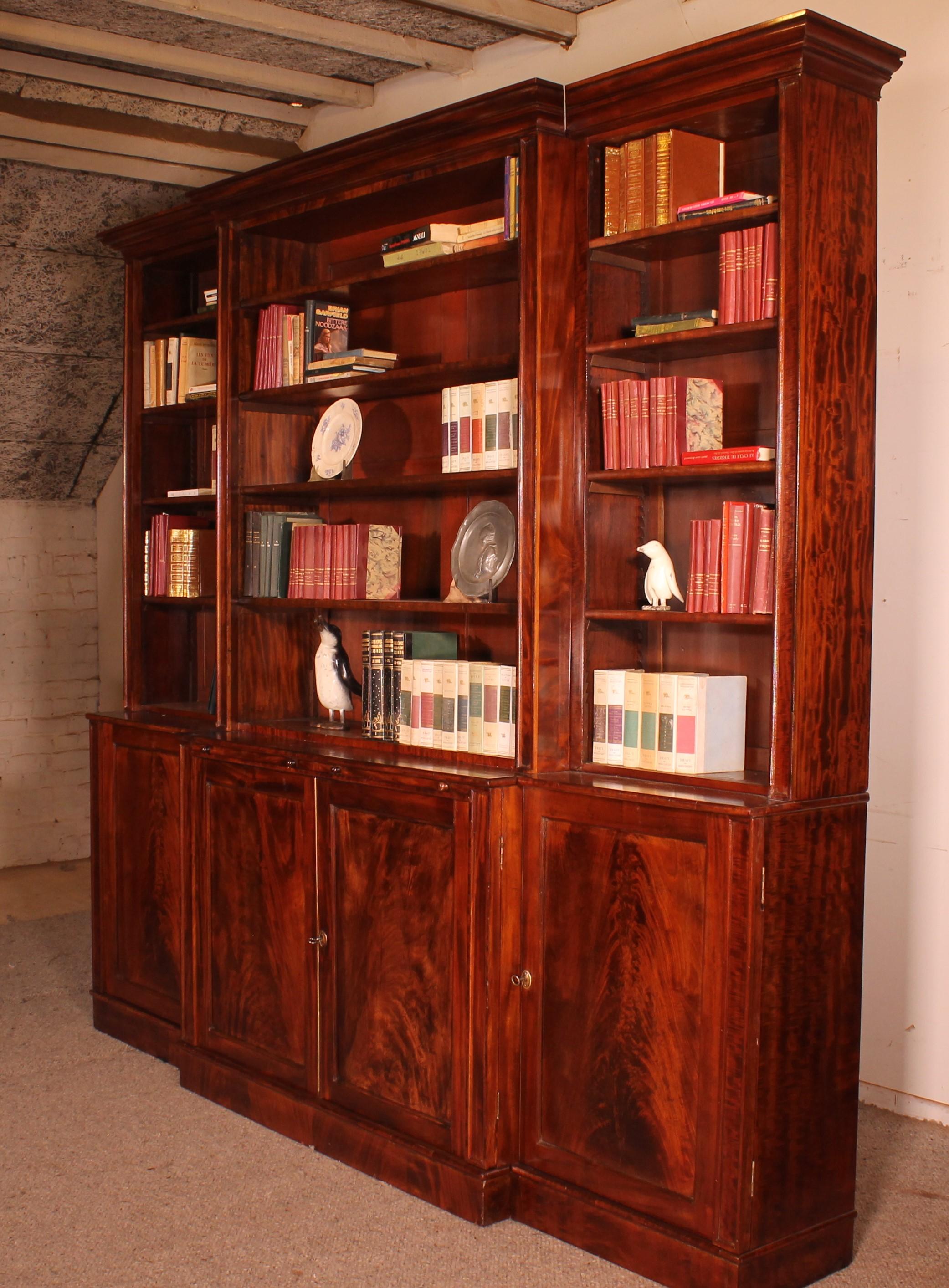 Open Bookcase In Mahogany -19th Century For Sale 7