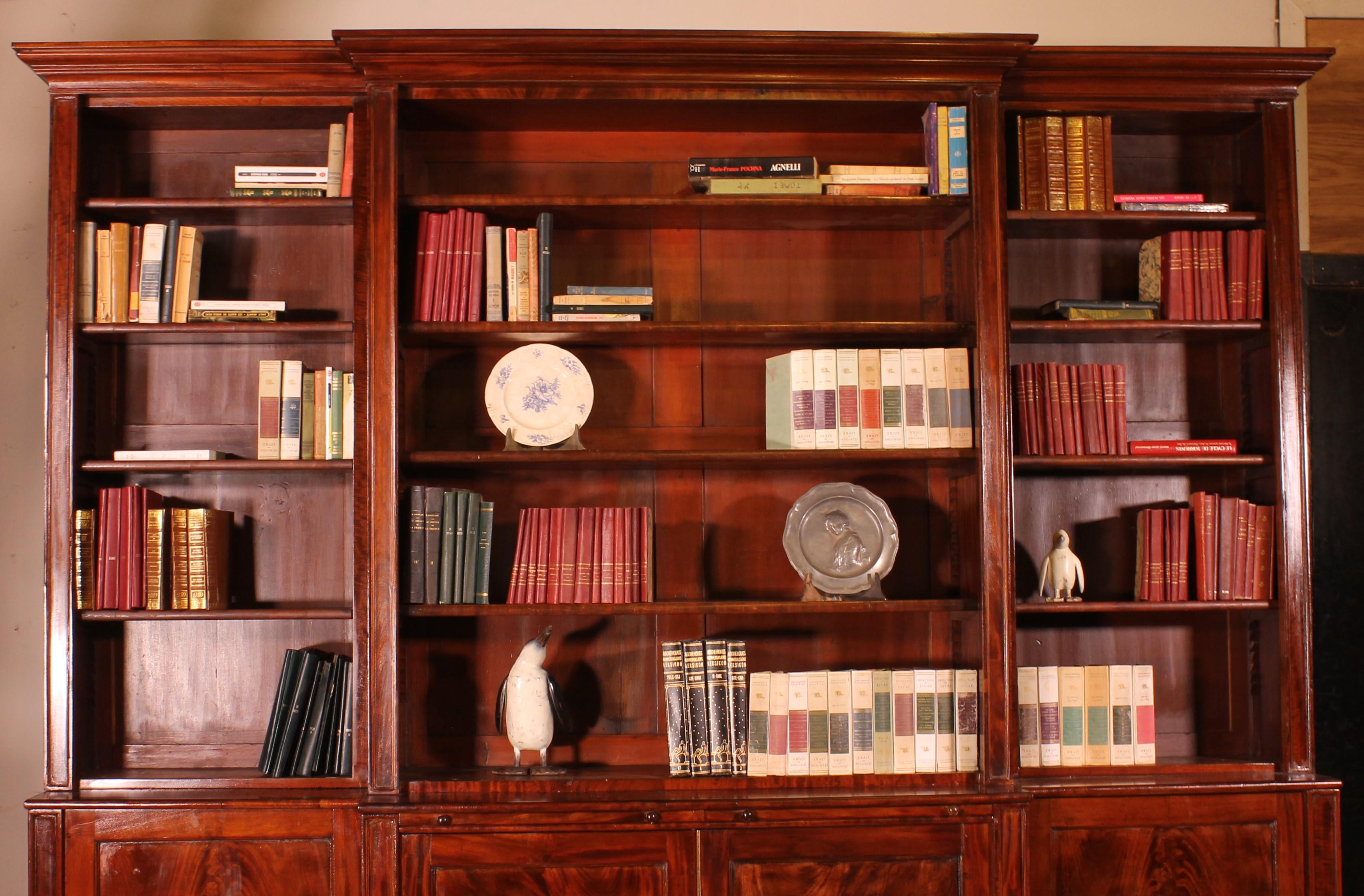 British Open Bookcase In Mahogany -19th Century For Sale