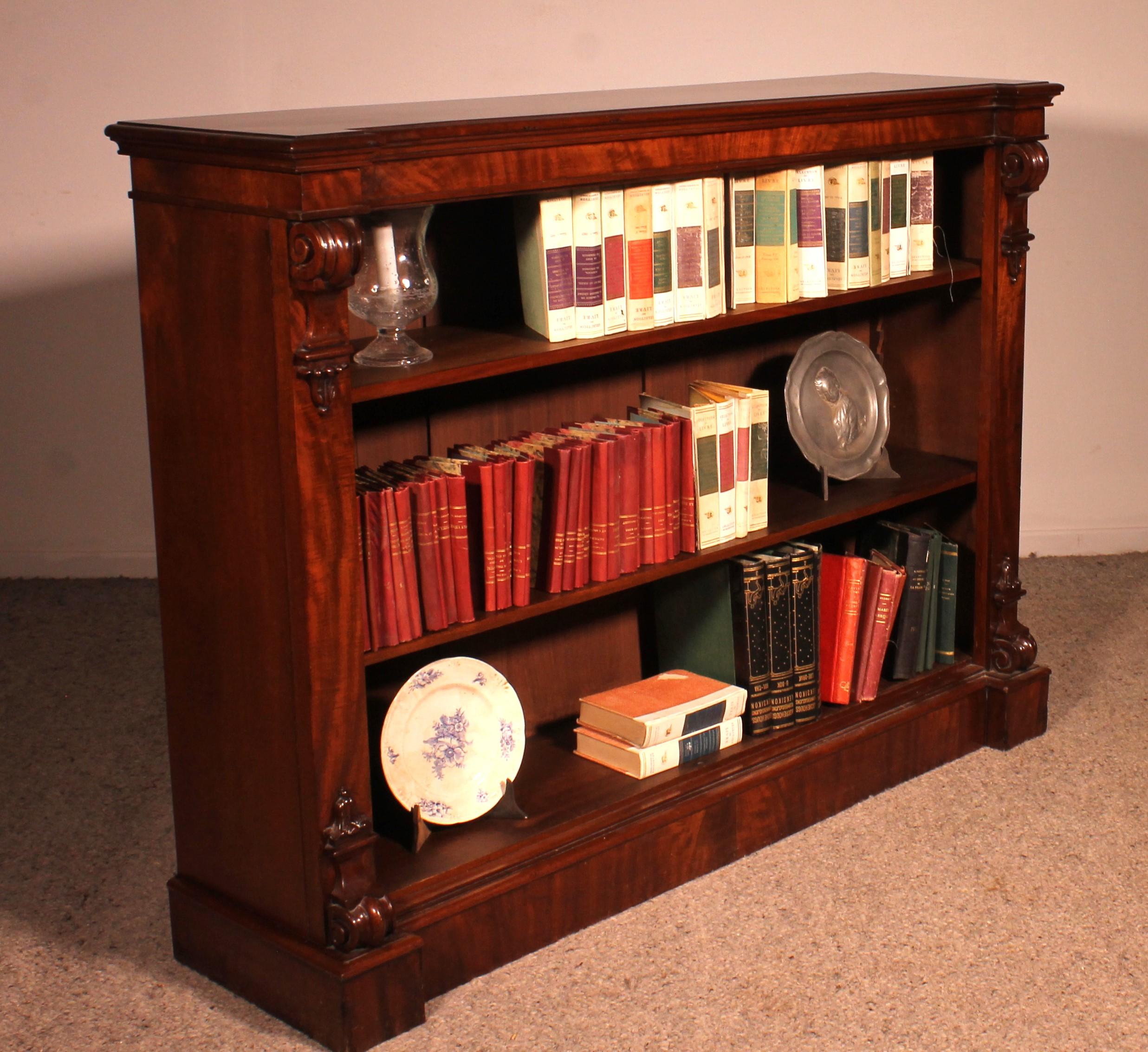 Open Bookcase In Mahogany From The 19th Century-england For Sale 6