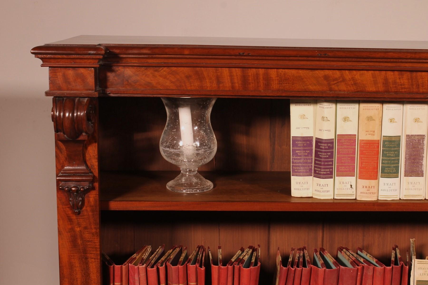 Open Bookcase In Mahogany From The 19th Century-england In Good Condition For Sale In Brussels, Brussels