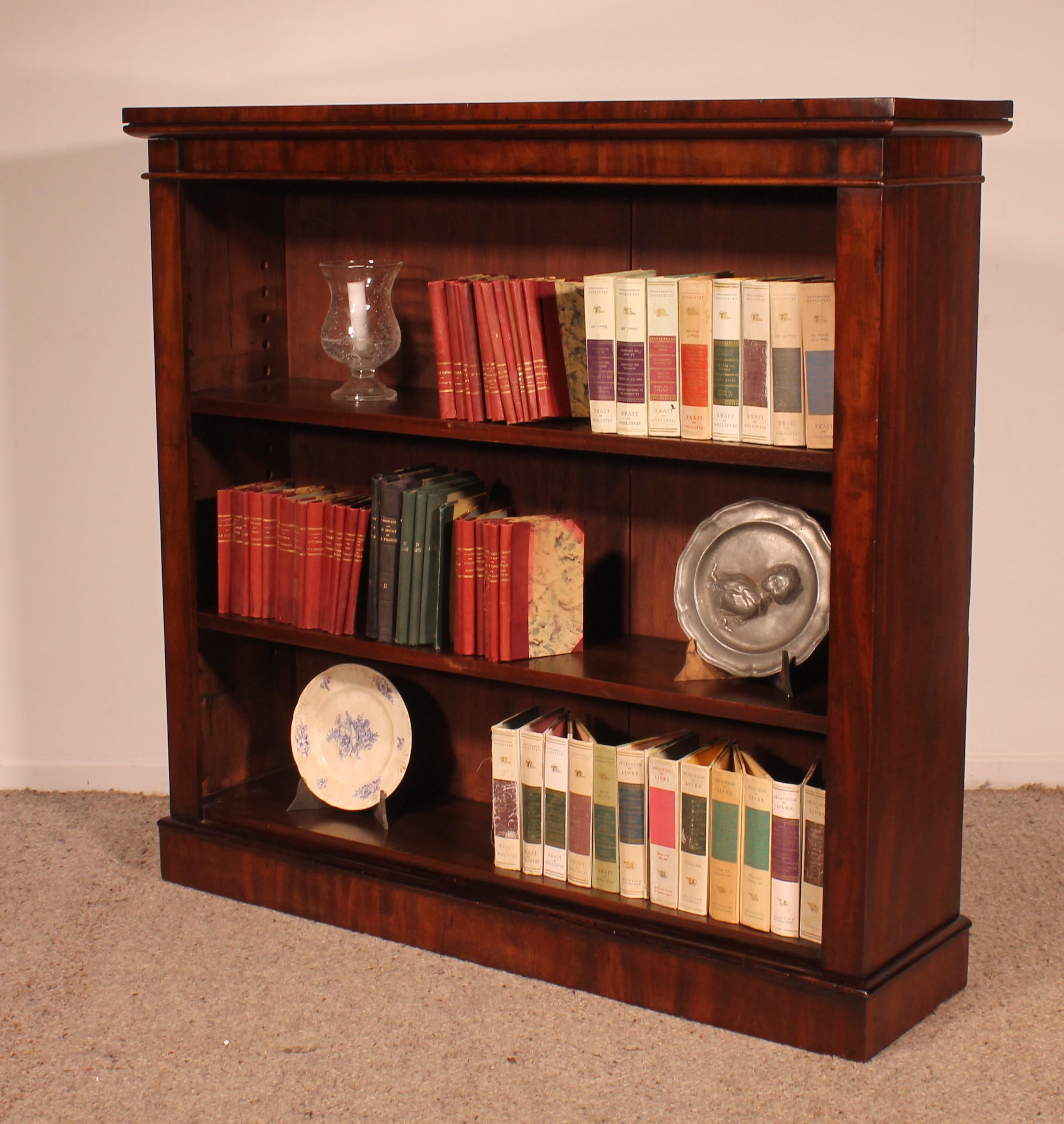 Open Bookcase In Mahogany From The 19th Century-england For Sale 1