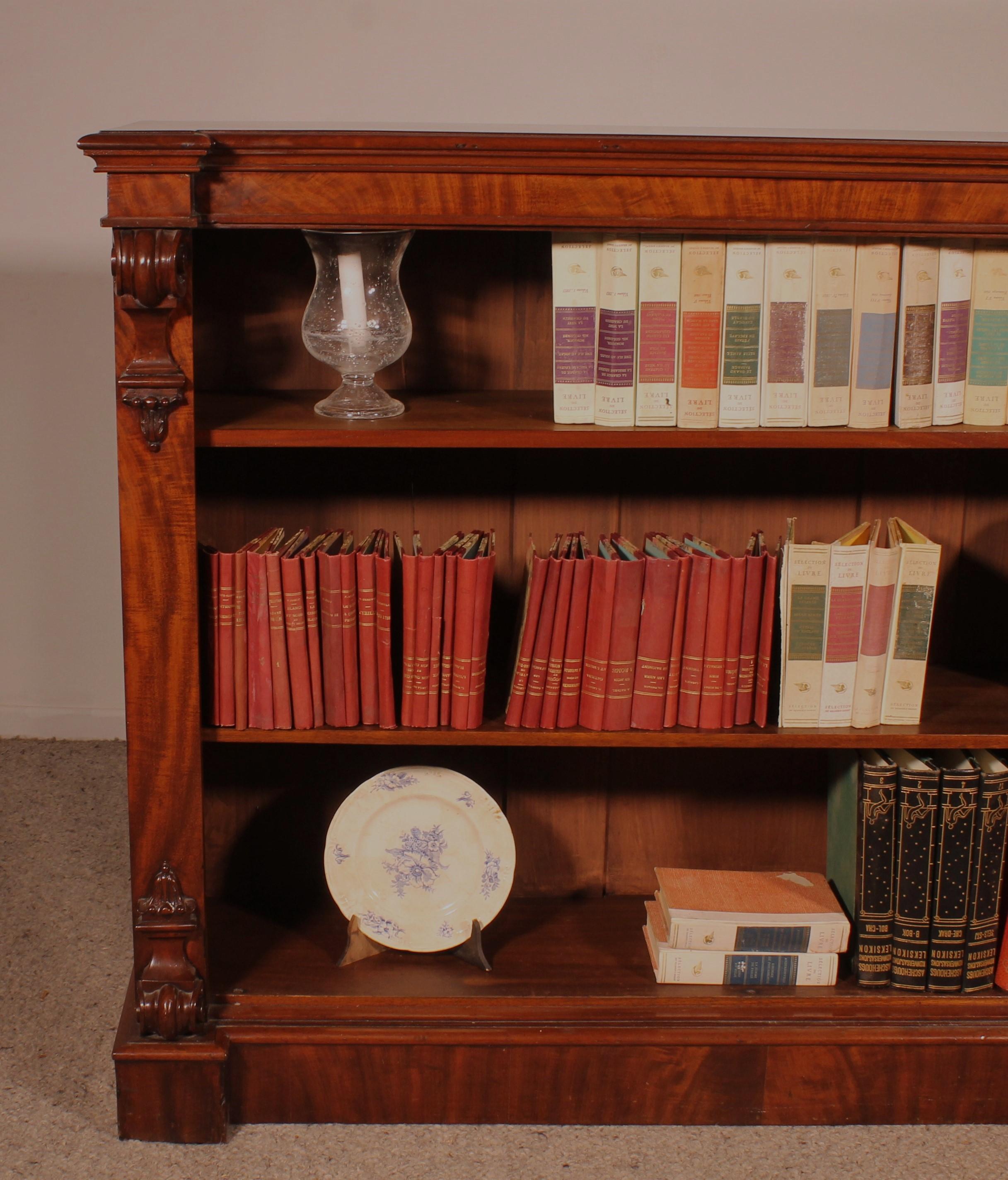 Open Bookcase In Mahogany From The 19th Century-england For Sale 1