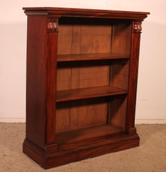 Open Bookcase In Mahogany William IV Circa 1830-england With Secret Drawer