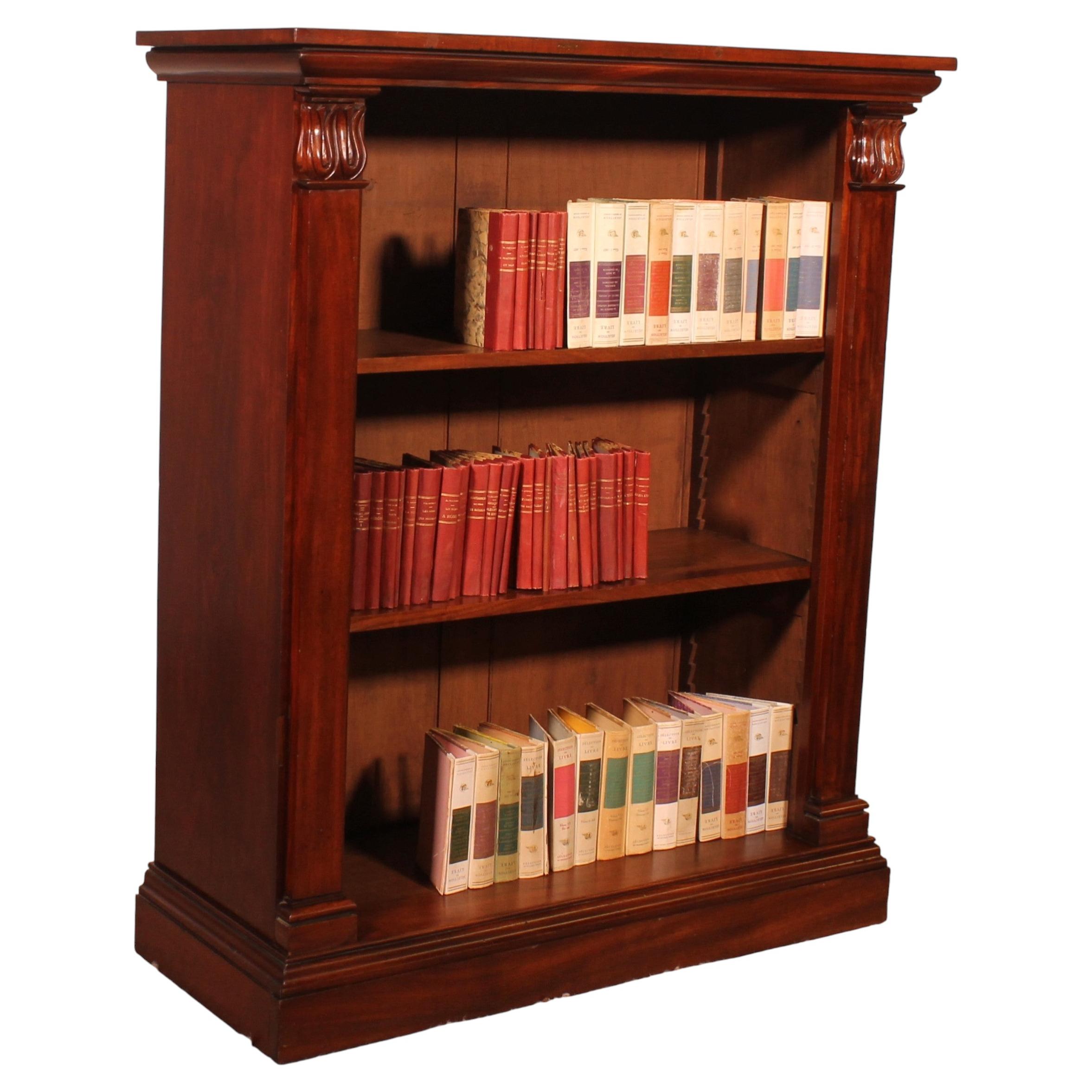 Offenes Bücherregal in Mahagoni William IV CIRCA 1830-England mit Geheimschublade