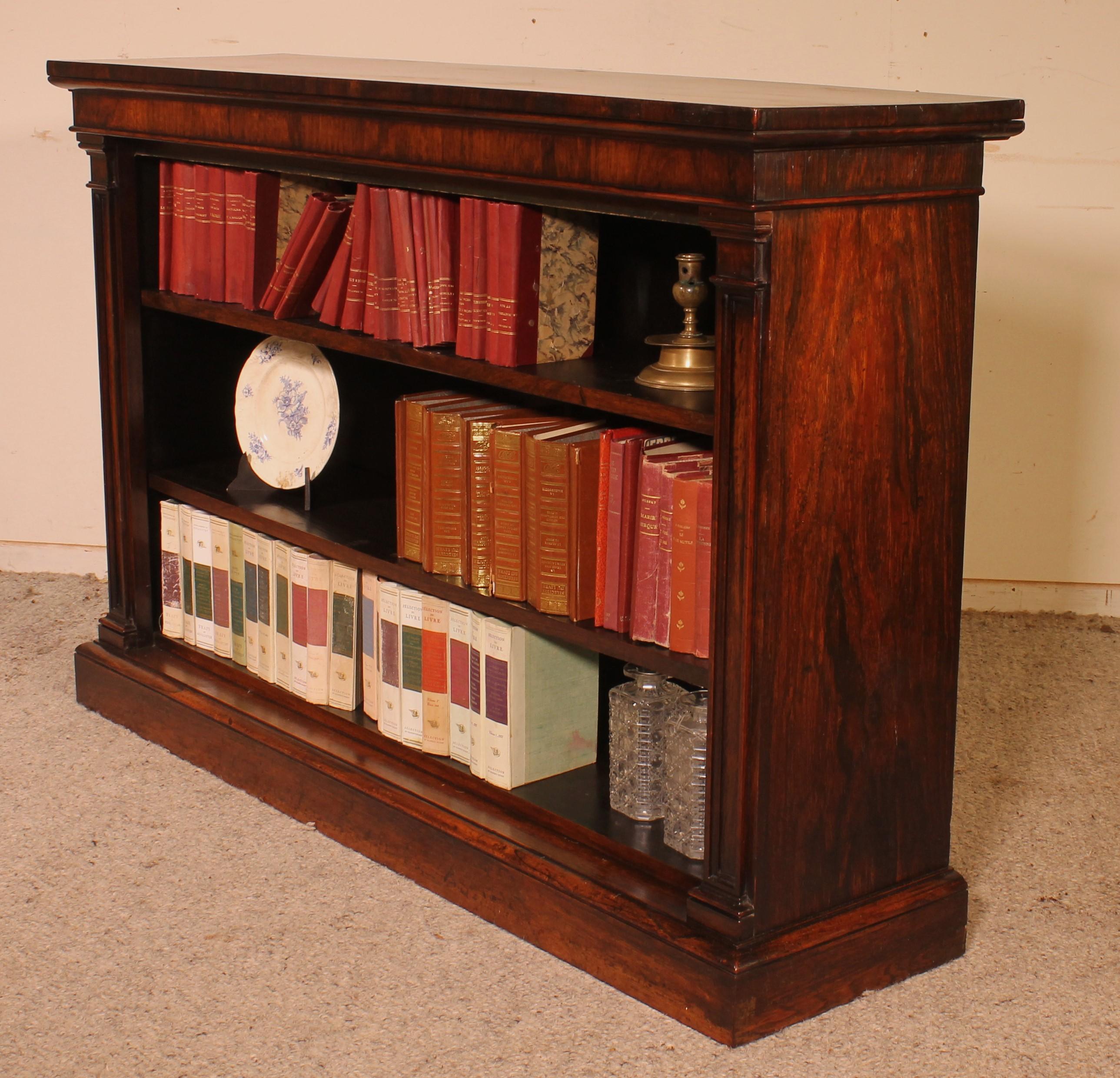 Open Bookcase in Rosewood circa 1800 Regency Period For Sale 6