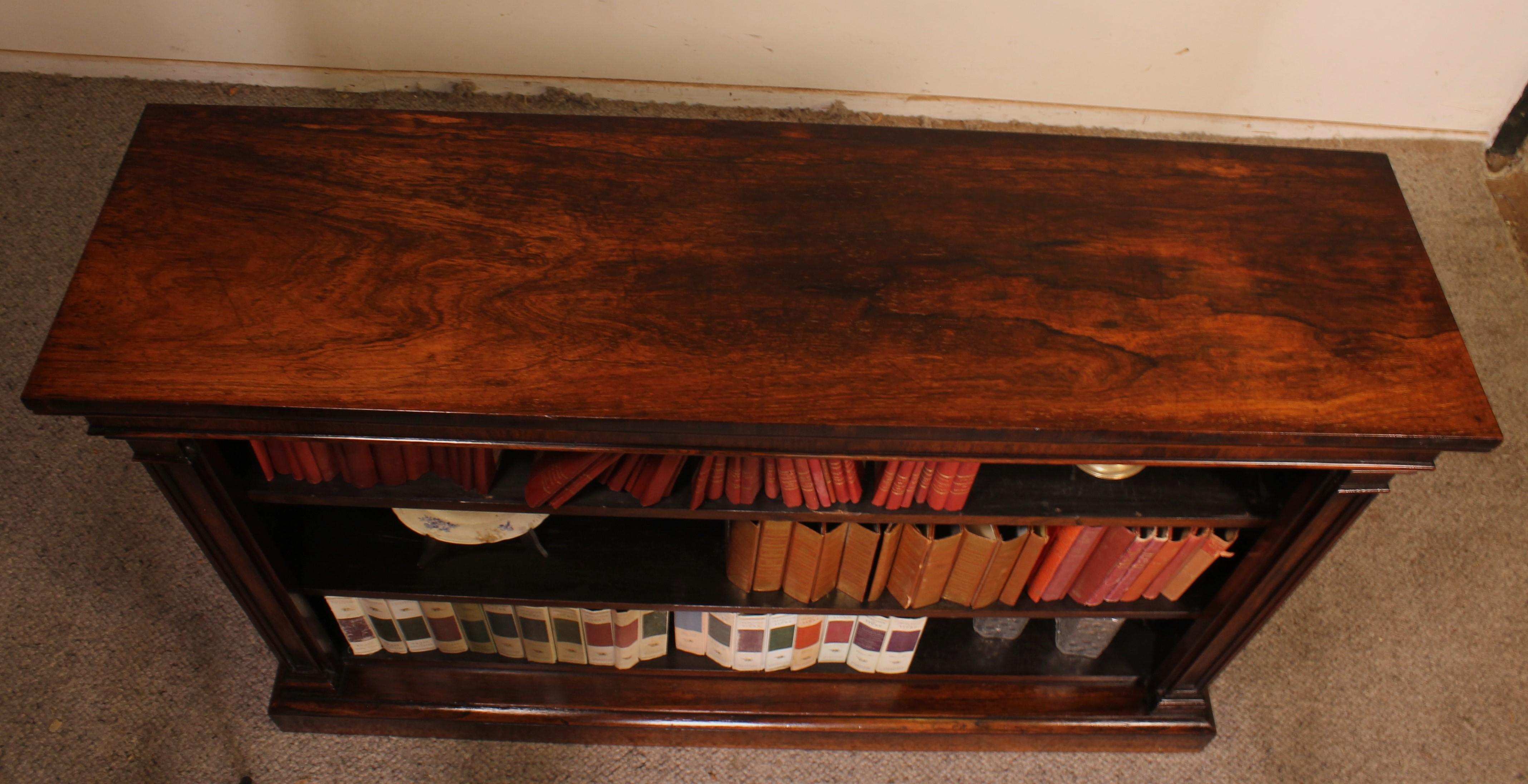 Open Bookcase in Rosewood circa 1800 Regency Period For Sale 7