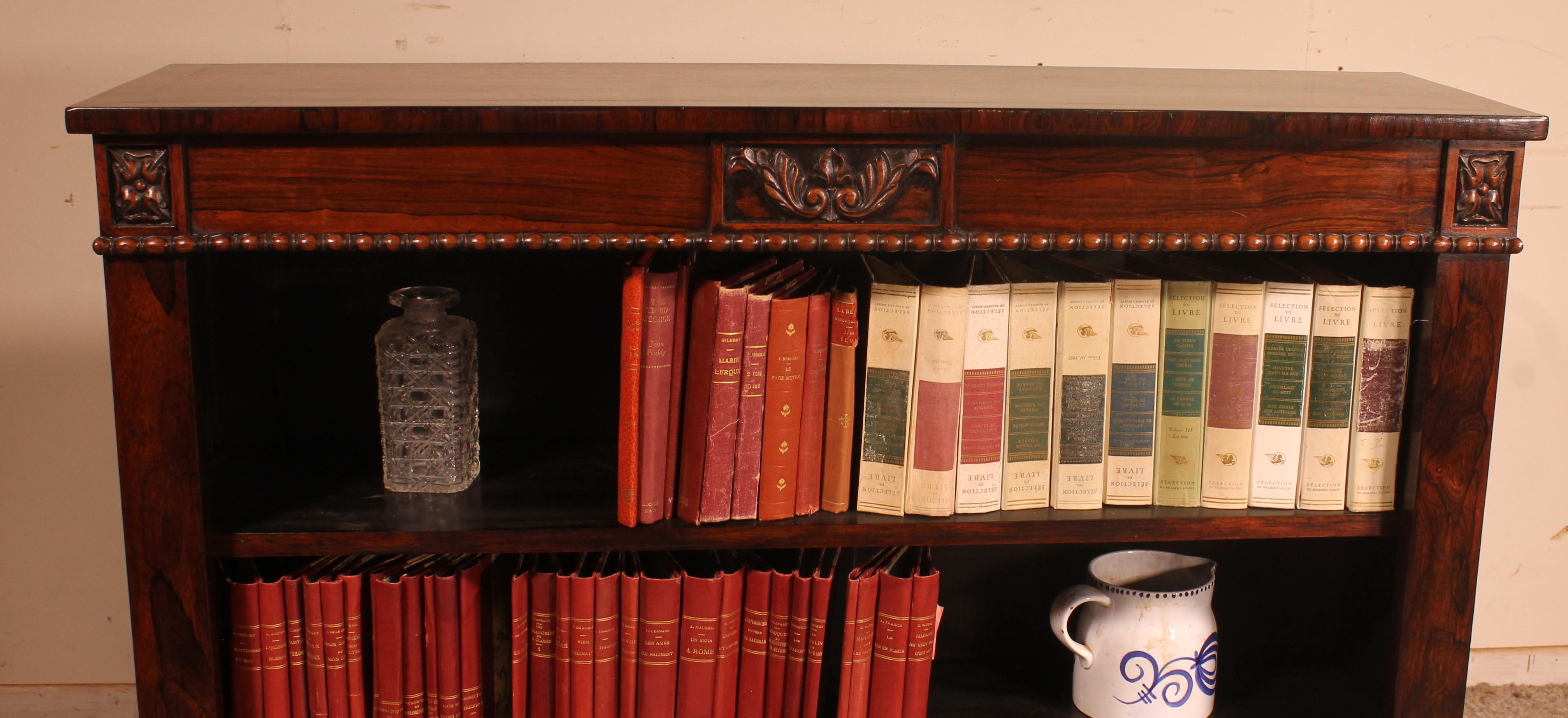 British Open Bookcase in Rosewood circa 1800 Regency Period