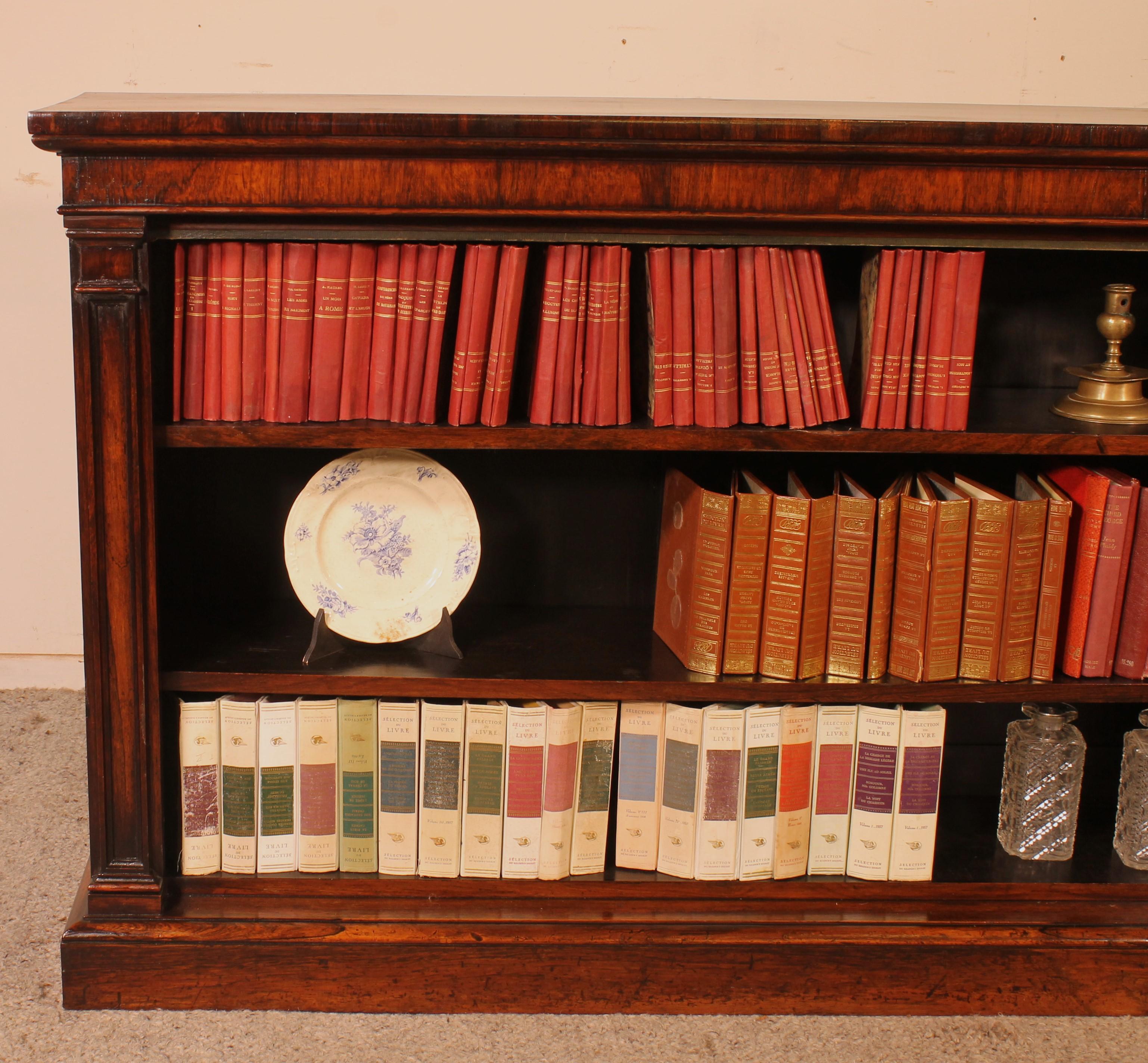 British Open Bookcase in Rosewood circa 1800 Regency Period For Sale
