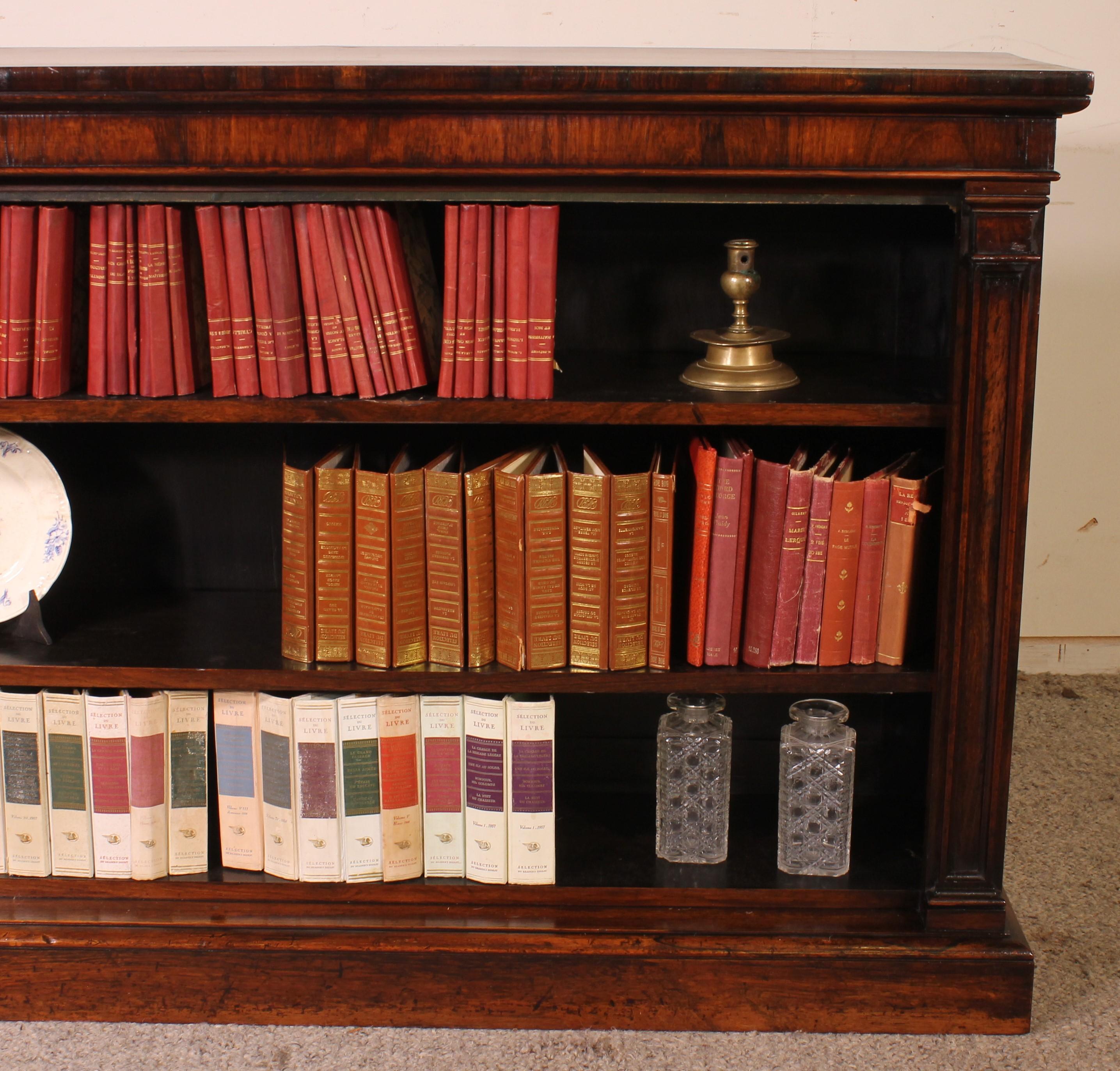 19th Century Open Bookcase in Rosewood circa 1800 Regency Period For Sale