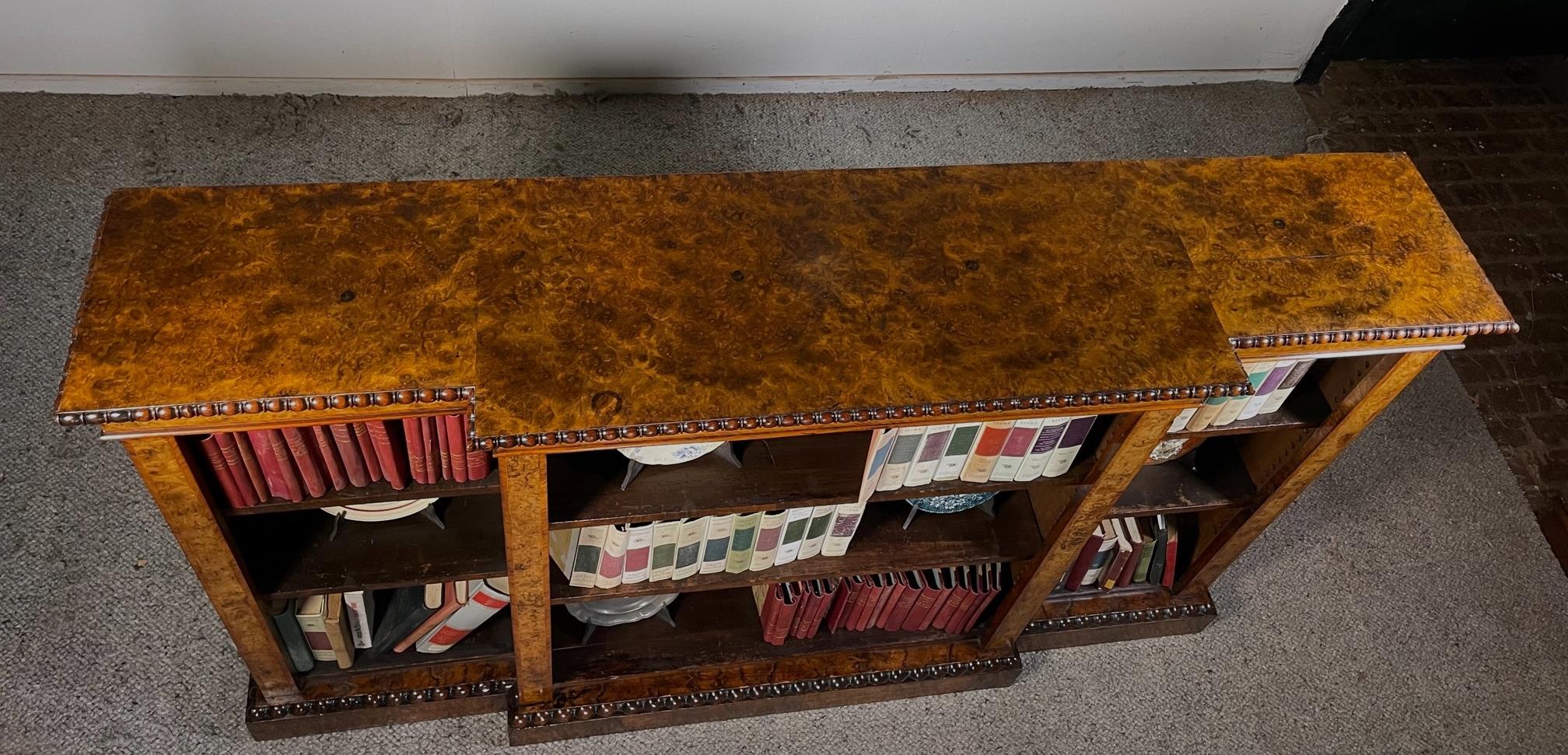 Open Bookcase in Walnut and Burl Walnut, 19th Century 8