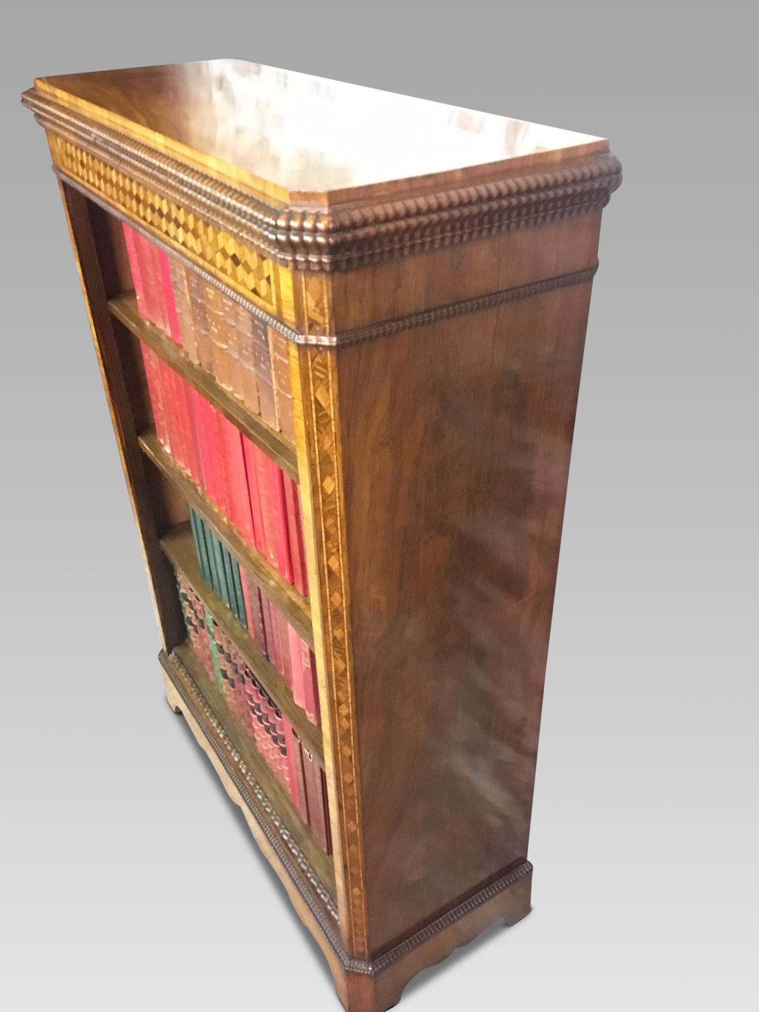 Art Deco Open Bookcase with Marquetry, circa 1880 For Sale