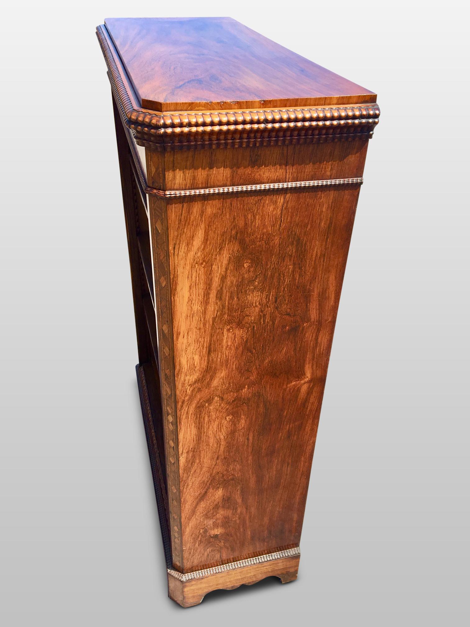 Veneer Bookcase with Marquetry, circa 1870