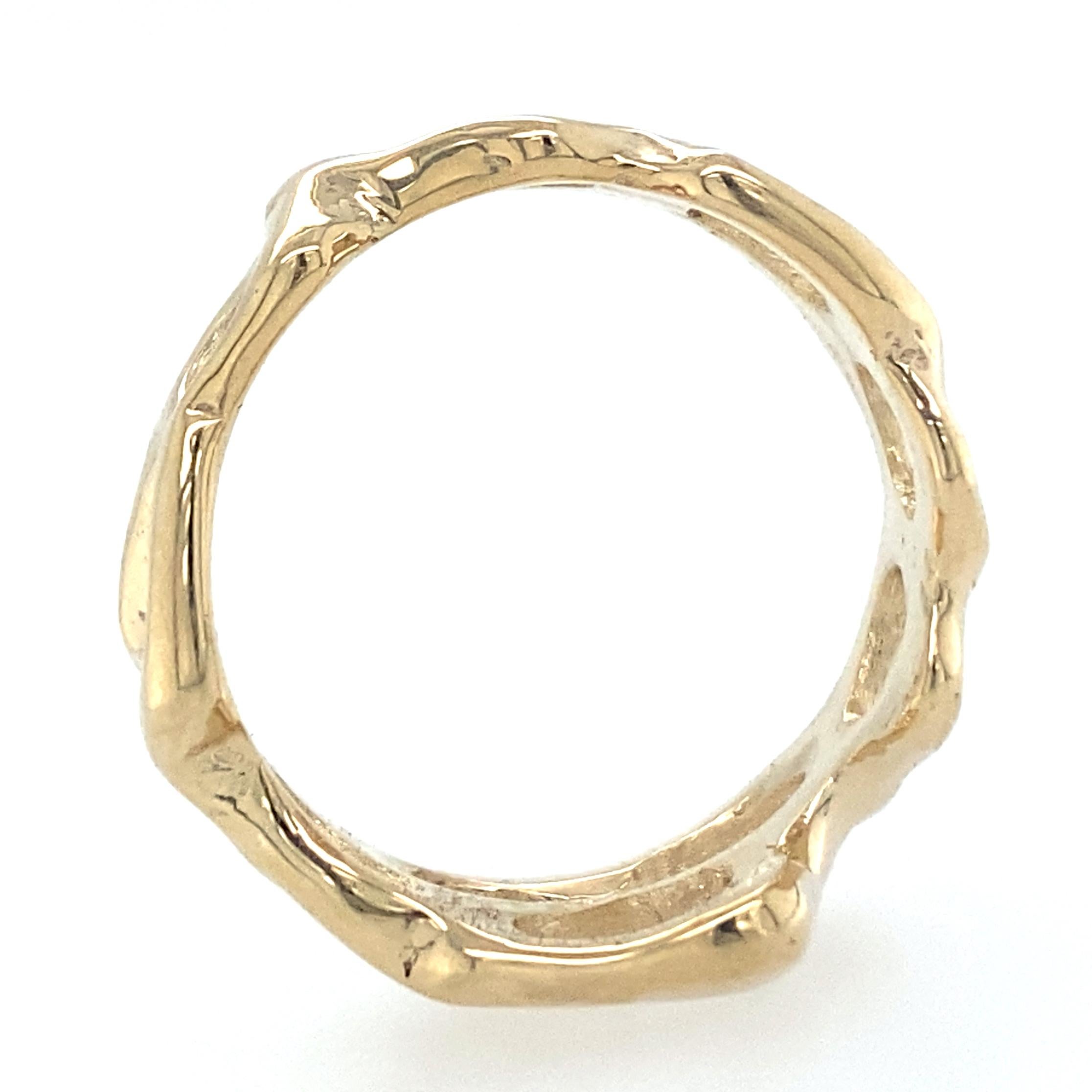 Freiformiges Unisex-Ring aus Gelbgold „Open Cell“ im Angebot 7