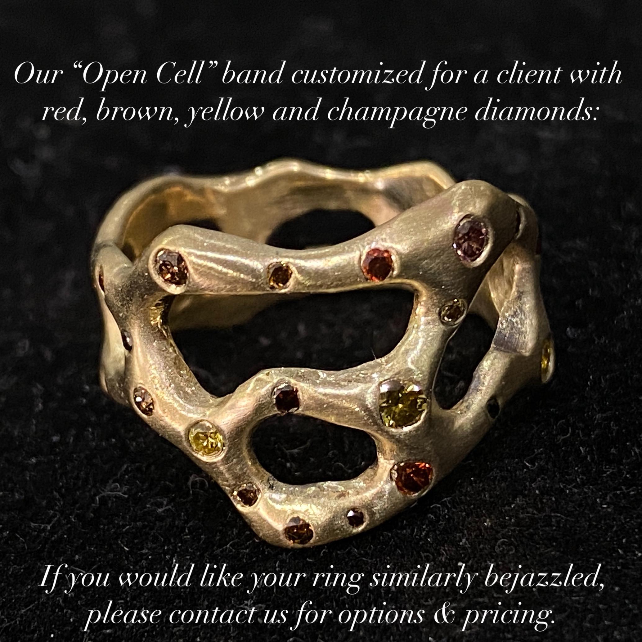 Freiformiges Unisex-Ring aus Gelbgold „Open Cell“ im Angebot 8