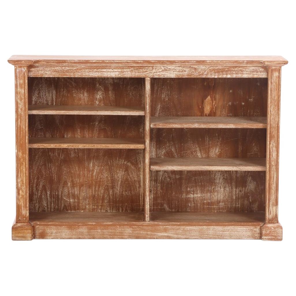 Open Cerused Oak Bookcase with Adjustable Shelves, C. 1945