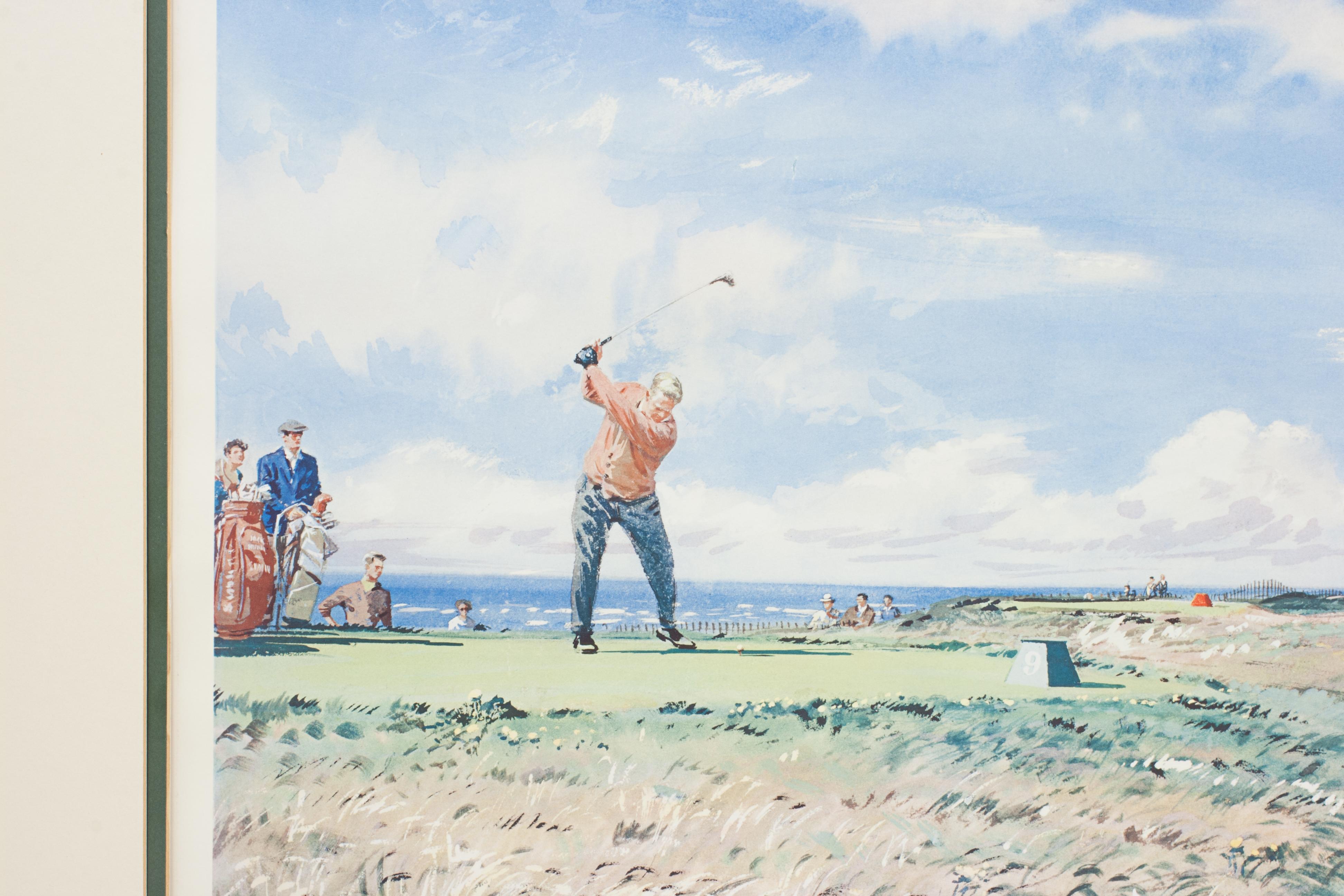British Open Championship Golf Print, Jack Nicklaus, by Arthur Weaver