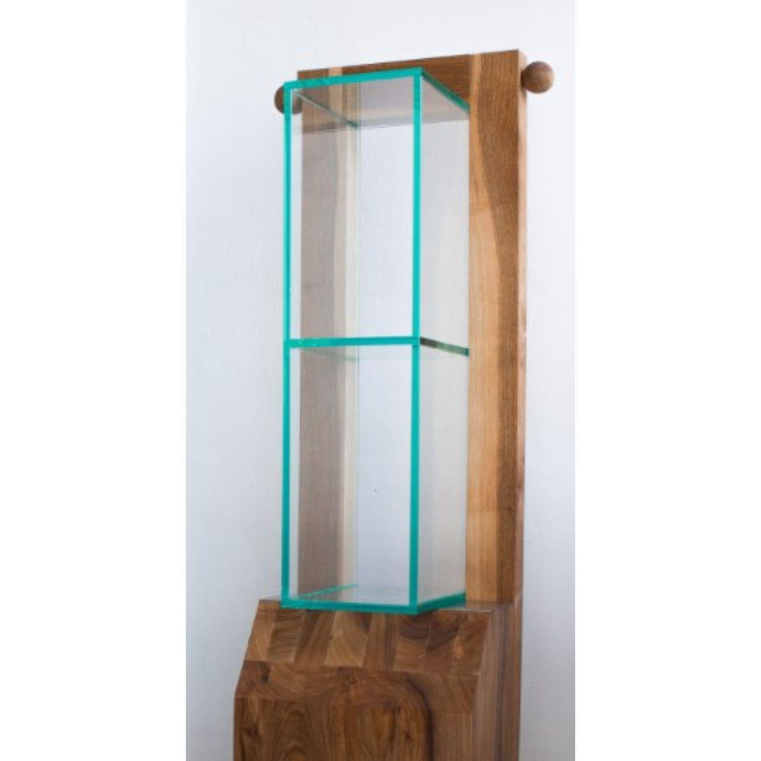 Contemporary Open Chest Wood and Glass Figure by Radu Abraham For Sale