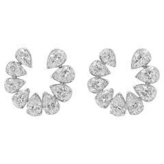 Offener Kreis 18K Gelbgold Birnenschliff Diamant Ohrstecker
