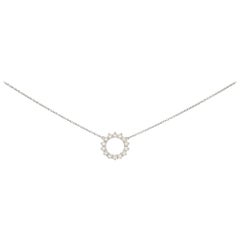 Open Circle Diamond Pendant in Platinum