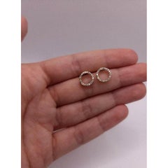 Open Circle Moissanite Earrings 925 Sterling Silver Round Shape Stud Earrings.