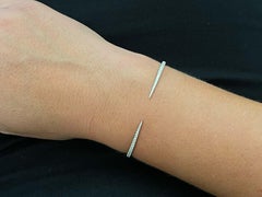 Open Claw Diamond Bangle in 14k White Gold