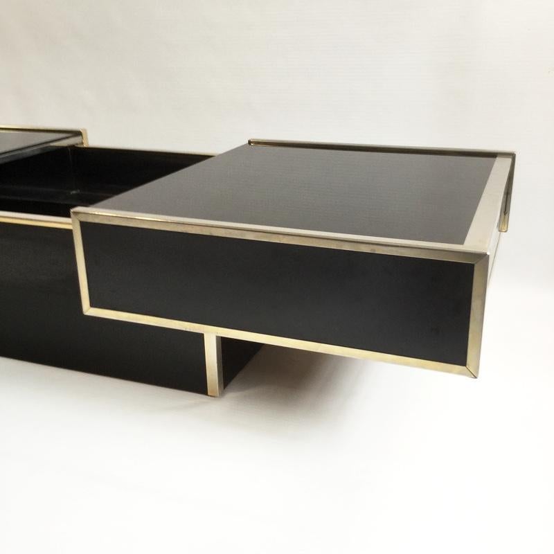 Late 20th Century Open Cocktail Bar Coffee Table by Maison Lancel in a Style of Willy Rizzo