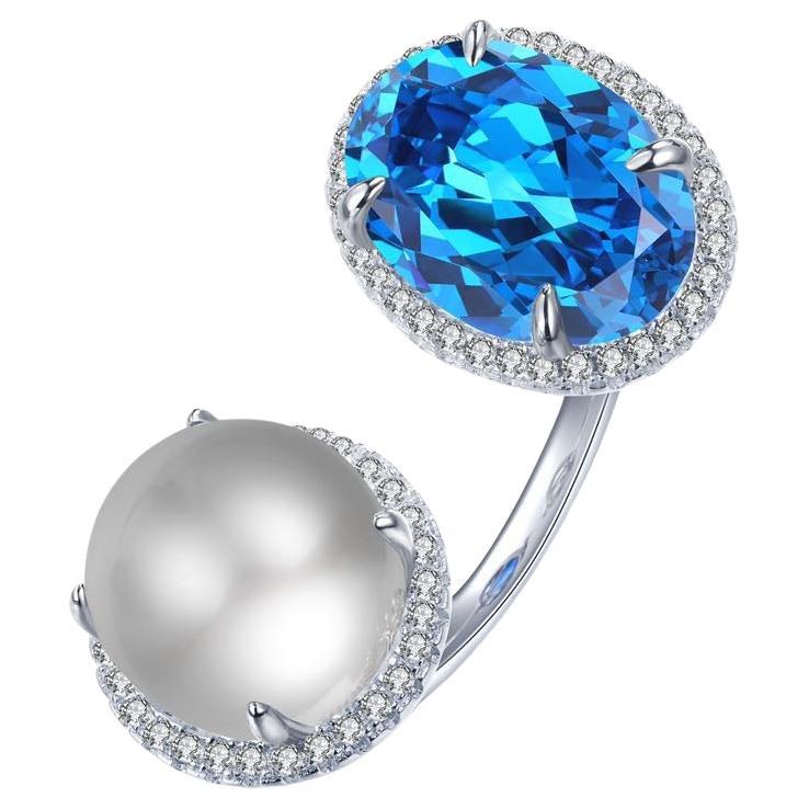 Blue topaz deals and pearl ring