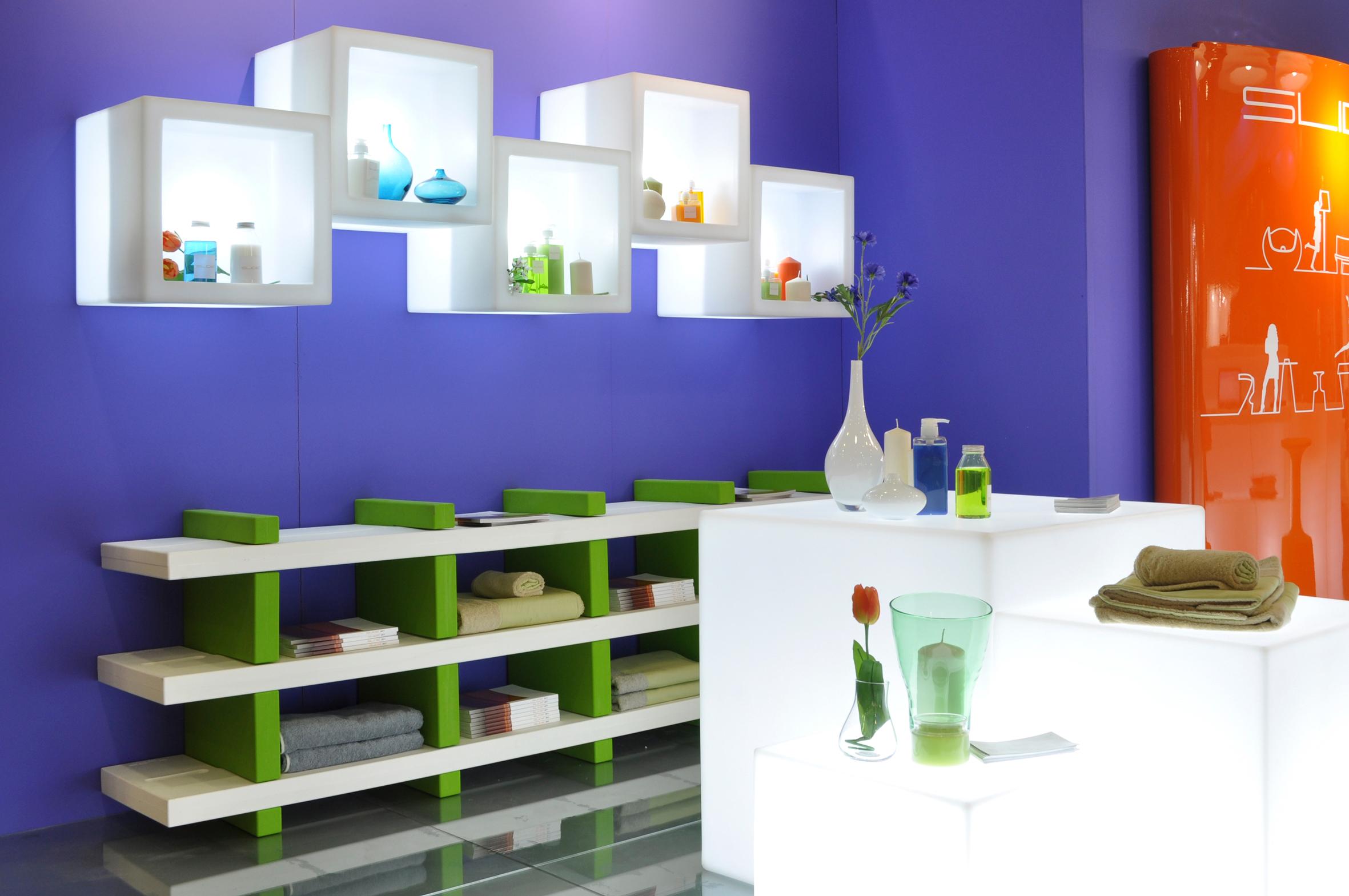 Italian Open Cube 45 Lighted Modular Display by SLIDE Studio For Sale