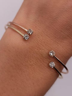 Bracciale aperto in argento 925 Moissanite Bangle per donne.