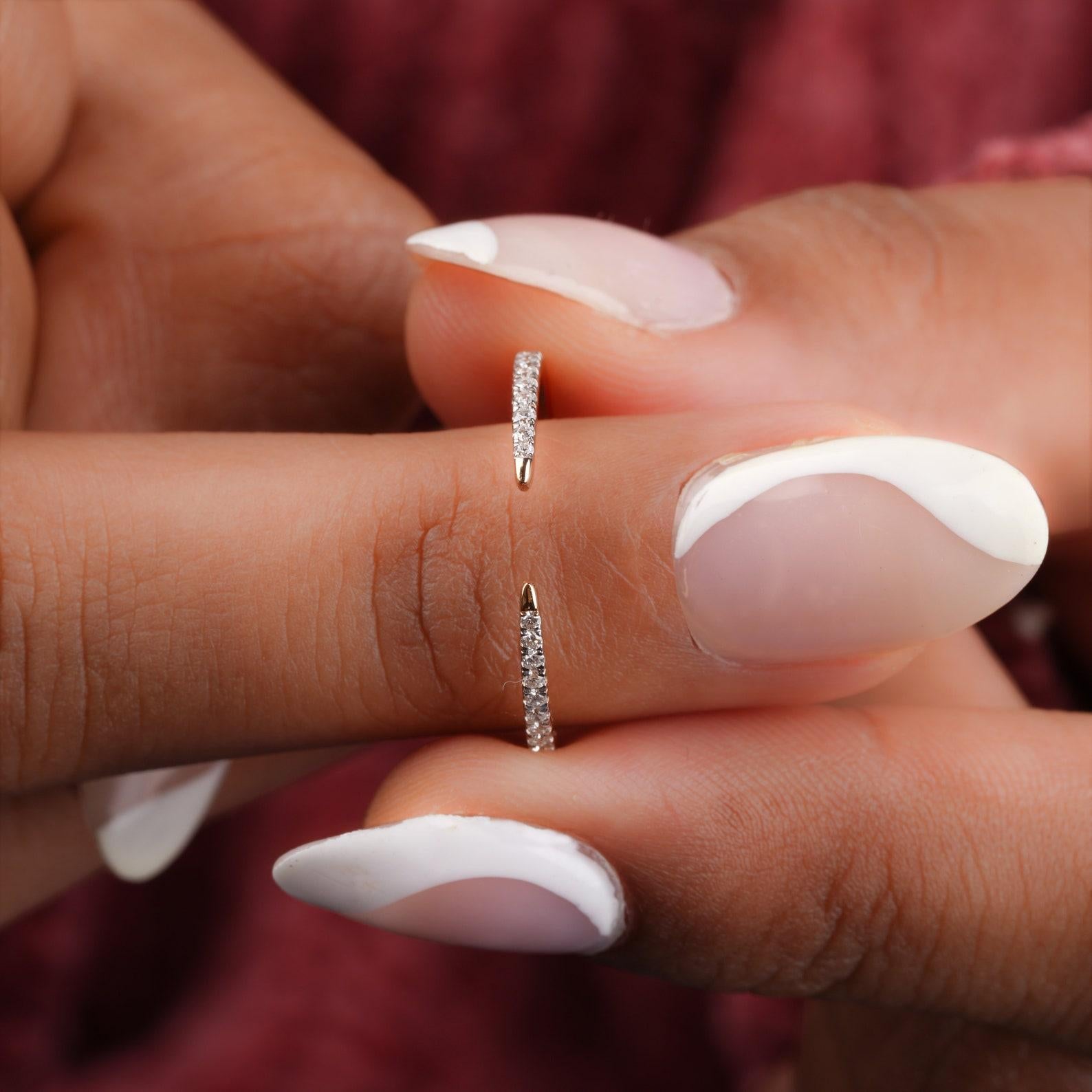 Open Cuff Claw Diamond Ring 14k Gold Diamond Ring UniqueMinimalist Gift For Her For Sale 4