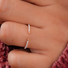 Open Cuff Claw Diamond Ring 14k Gold Diamond Ring UniqueMinimalist Gift For Her