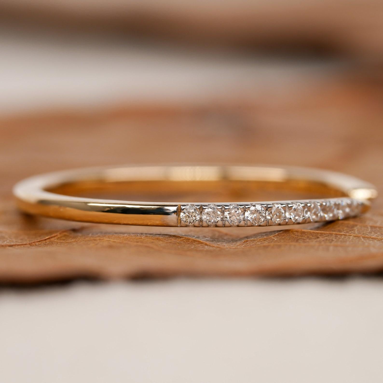 Open Cuff Claw Diamond Ring 14k Gold Diamond Ring UniqueMinimalist Gift For Her For Sale 1
