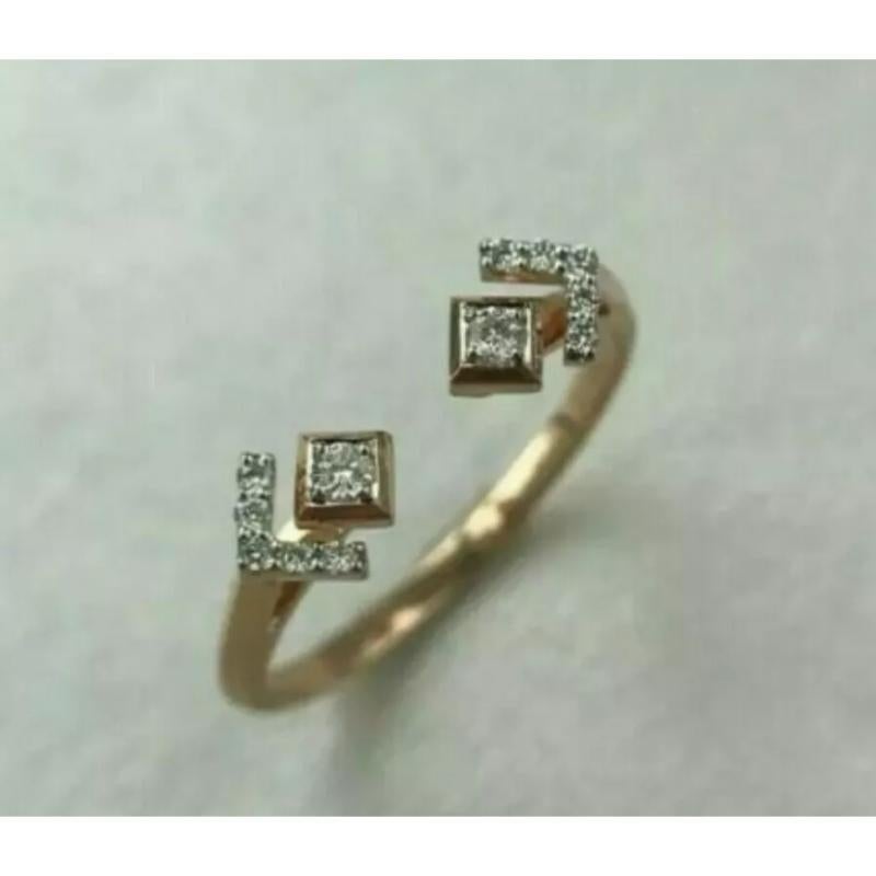 Open Cuff Diamond Ring For Engagement 14k Yellow Gold Round Diamond Ring Gift
Light weight can be worn everyday

Additional information:
Condition: New with tags: A brand-new, unused, and unworn item (including handmade items) in the original
