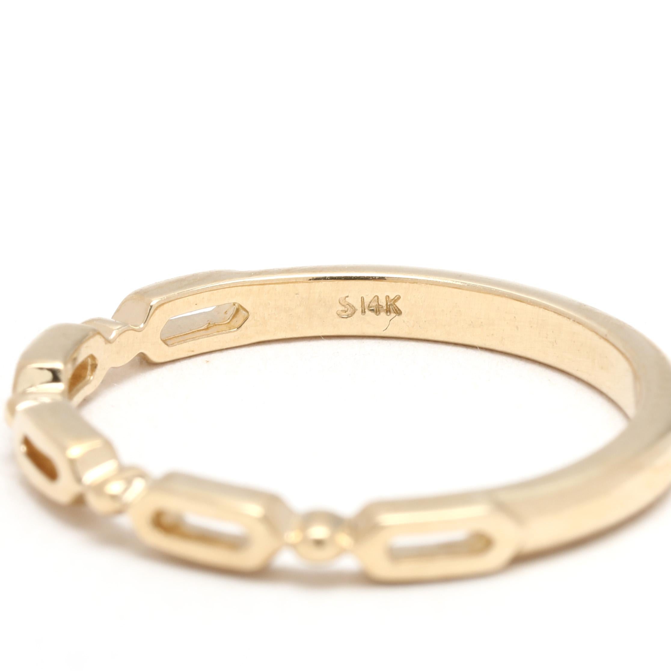 da uomo o donna Anello a fascia con design aperto, oro giallo 14k, misura 6,5 in vendita