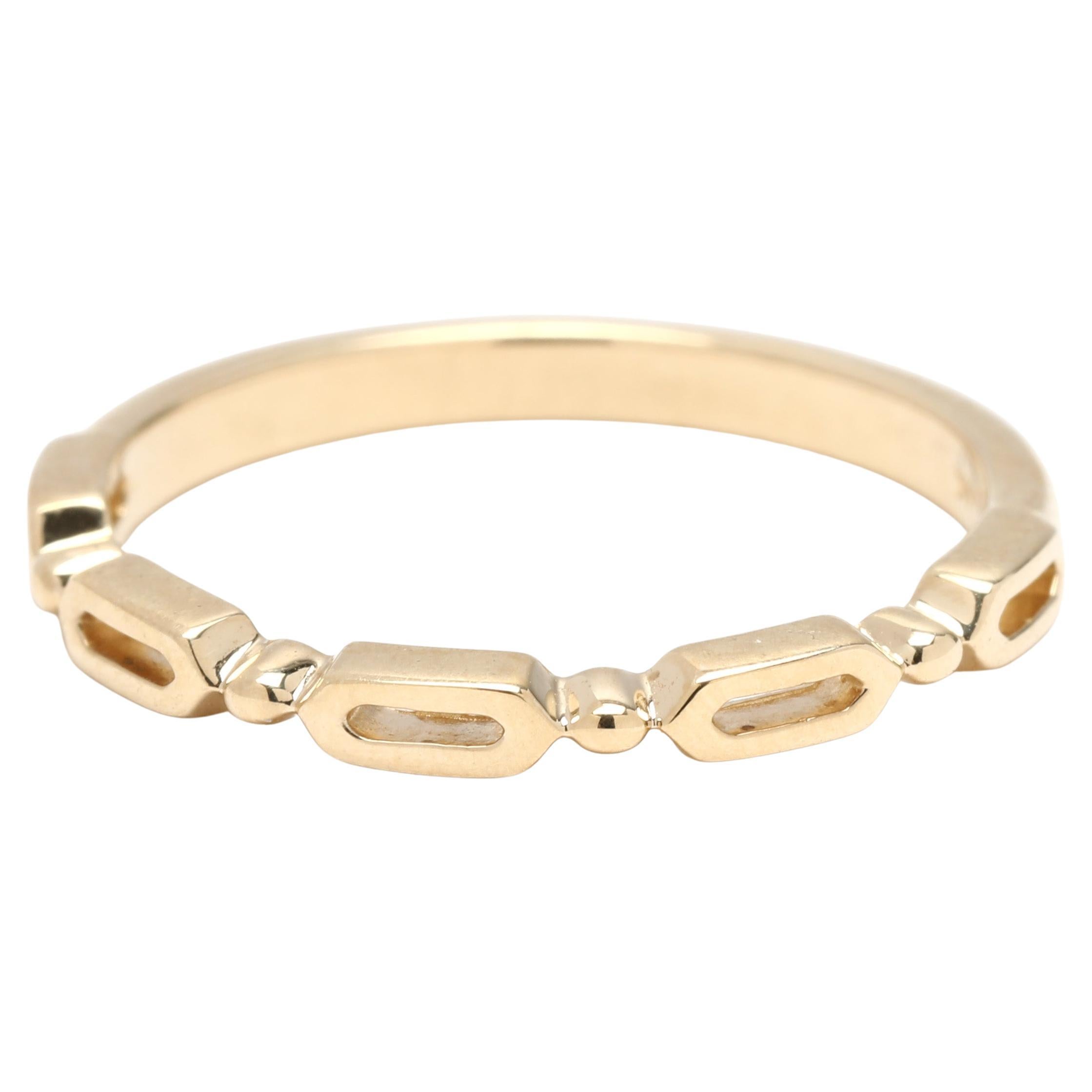 Bague à anneau ouvert, or jaune 14k, taille 6.5