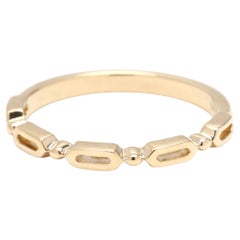 Anillo de banda con diseño abierto, oro amarillo de 14k, tamaño del anillo 6,5