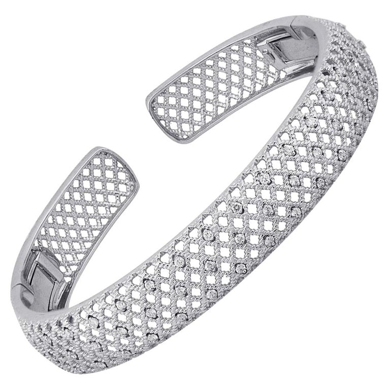 Open Diamond Bangle Bracelet For Sale at 1stDibs