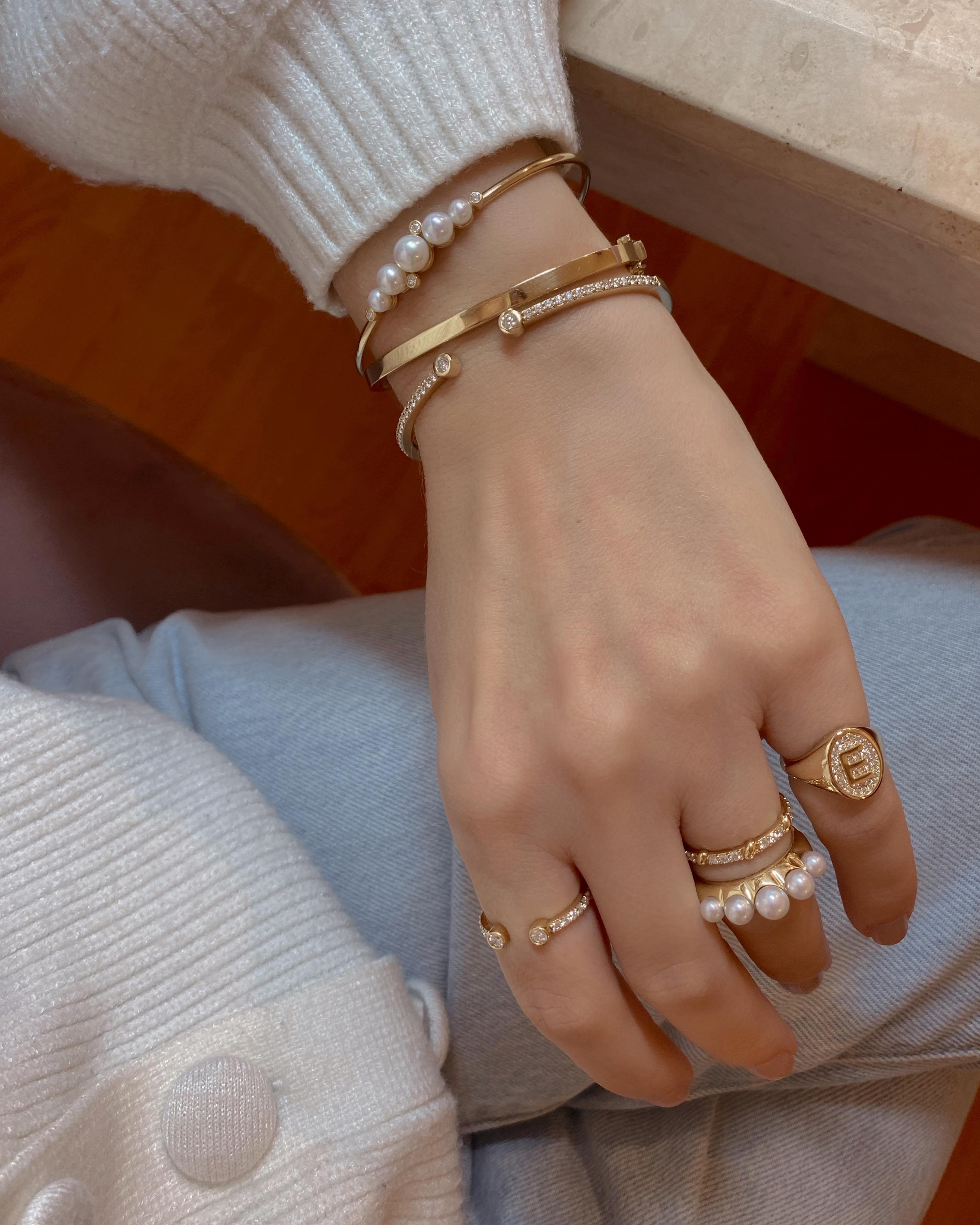 Offener Diamantring 0,56 Karat,  in 18K Gold für Damen oder Herren im Angebot