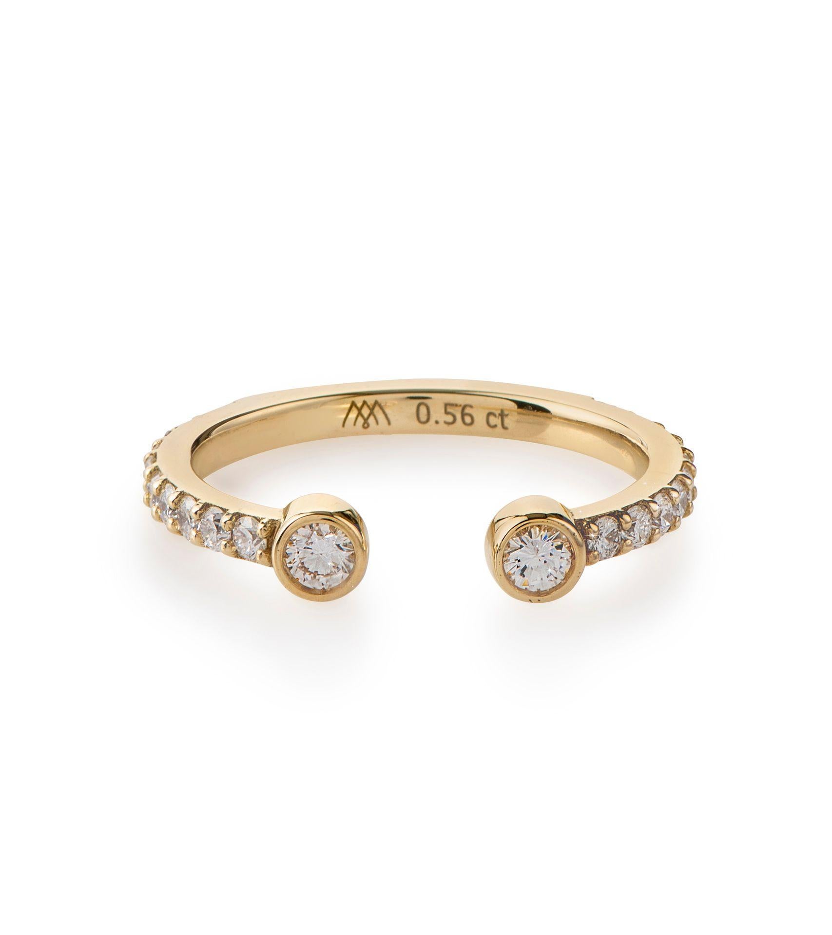 For Sale:  Open Diamond Ring, with 0.56cts diamonds, 18K Gold 2