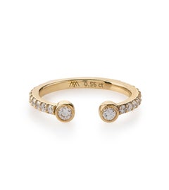 Open Diamond Ring, with 0.56cts diamonds, 18K Gold