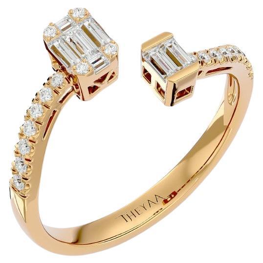 Open Diamond Ring in 18 Karat Gold For Sale