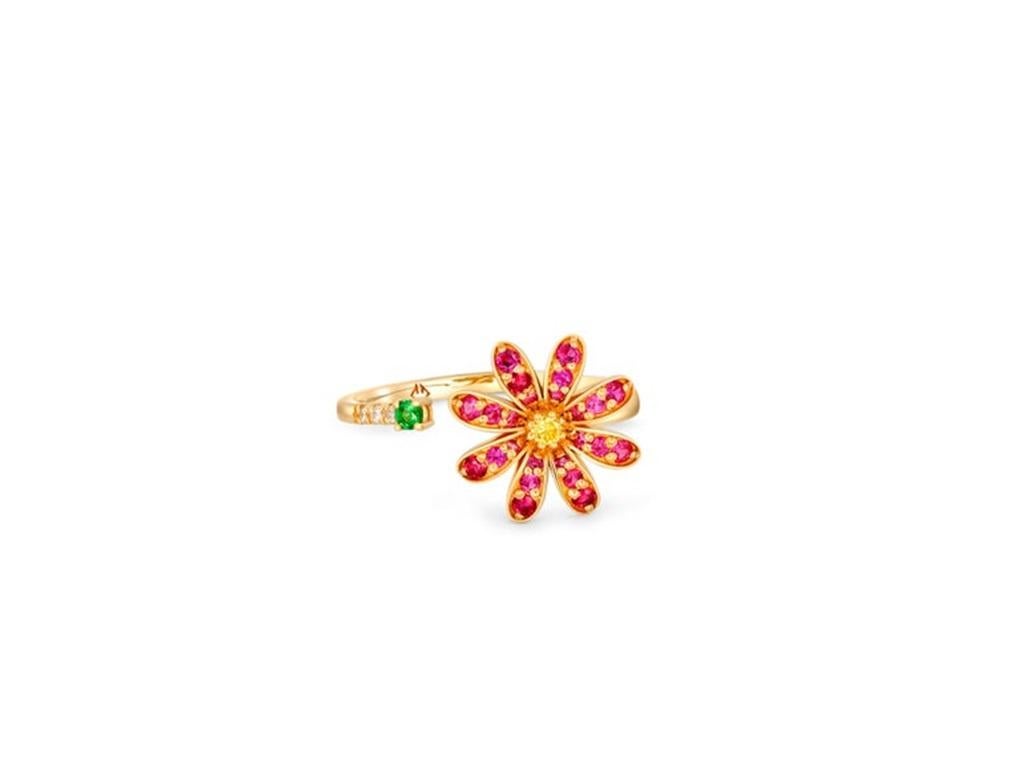 Open Ended Flower Ring in 14k Gold 6
