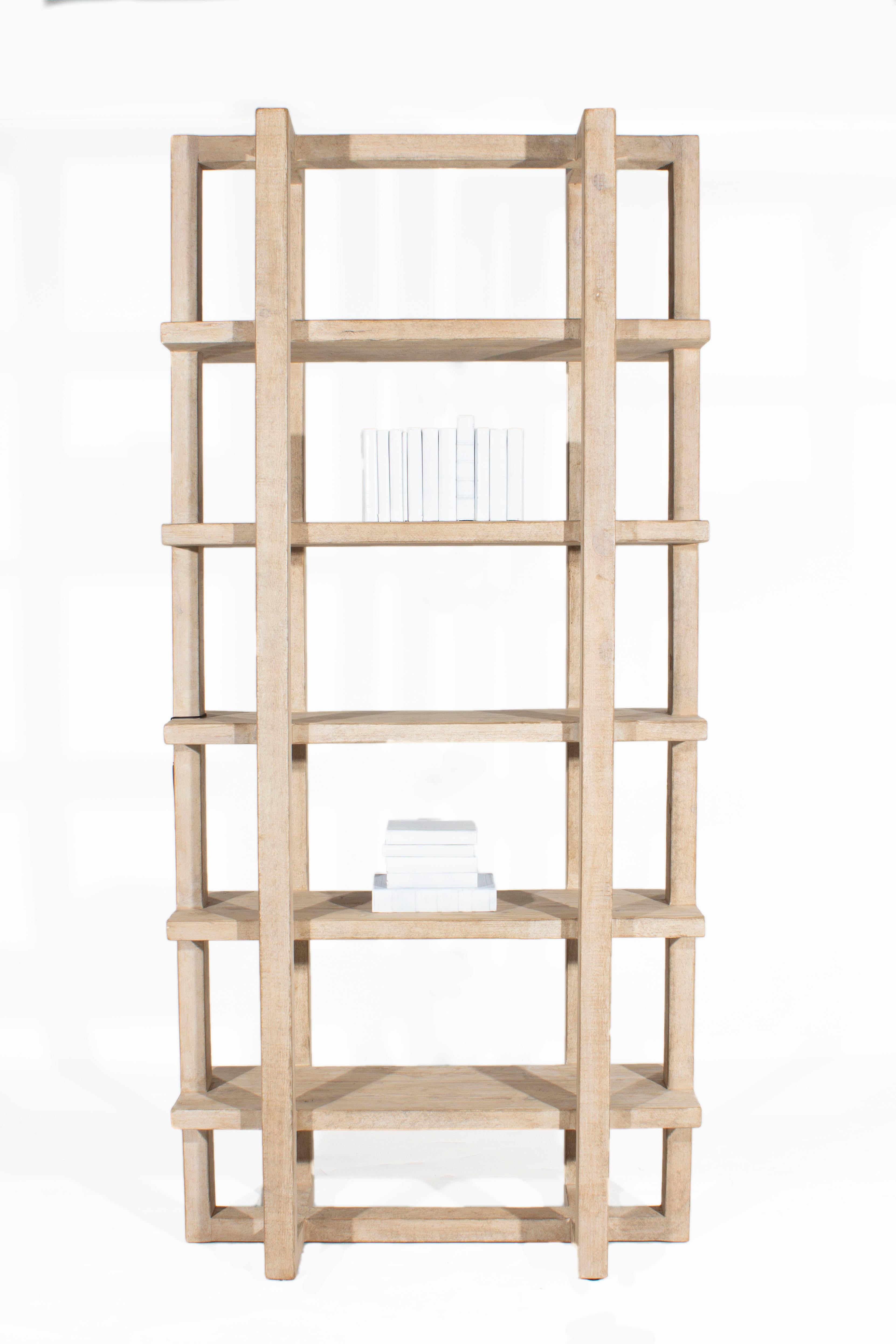 Contemporary Open Etagere in Reclaimed Elm