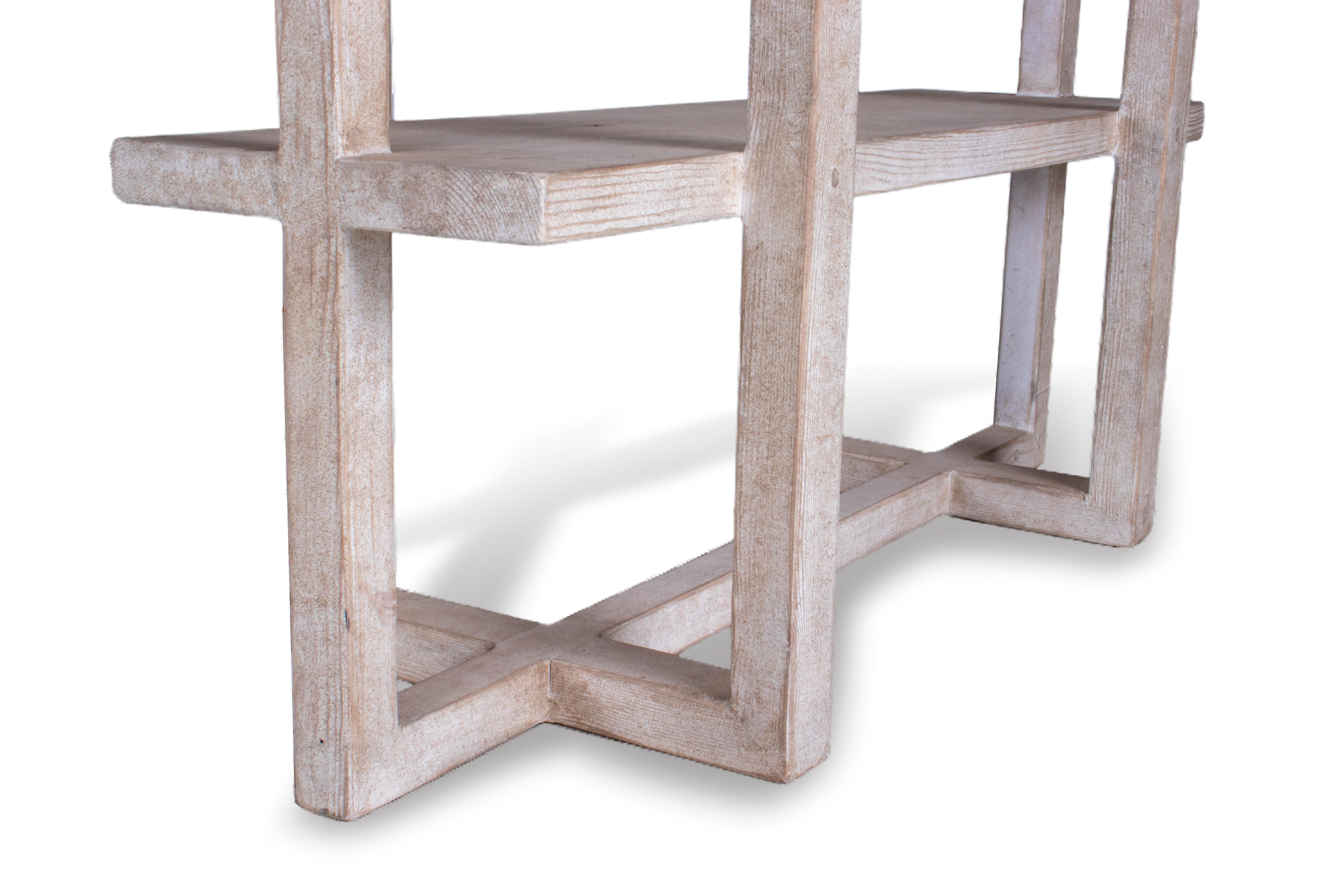 Open Etagere Reclaimed Elm Bookshelf 1
