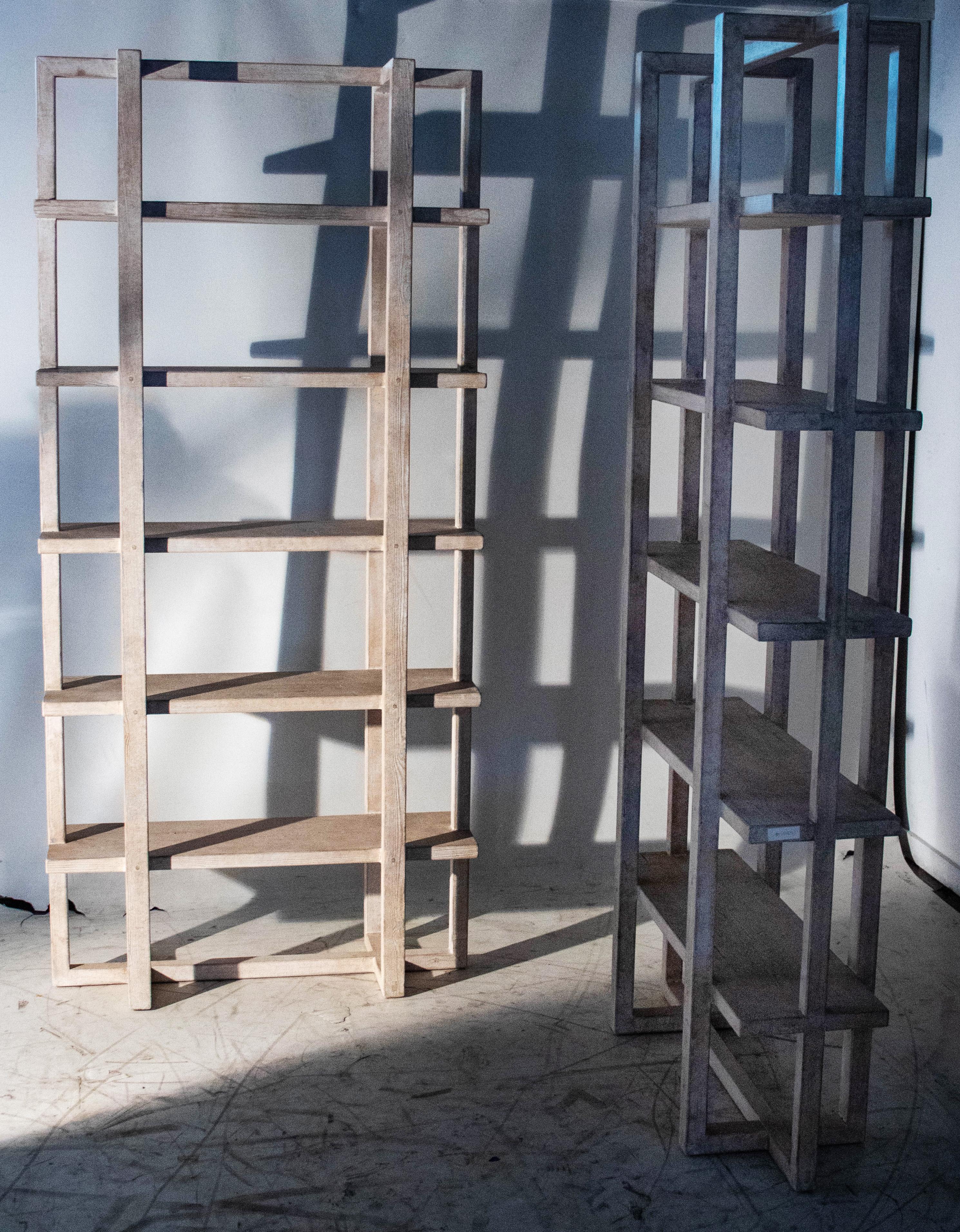 Open Etagere Reclaimed Elm Bookshelf 2