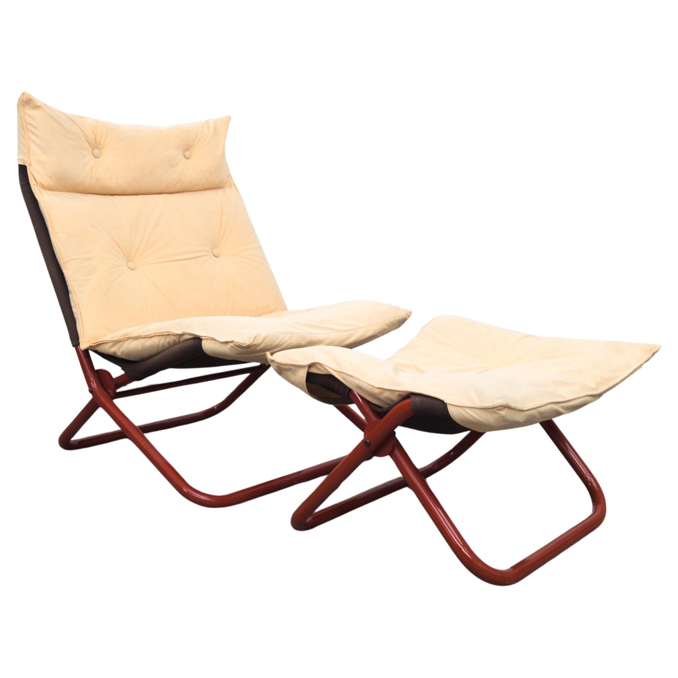 Sedia lounge pieghevole "Open" di Jan Dranger e Johan Huldt per Innovator, anni '70